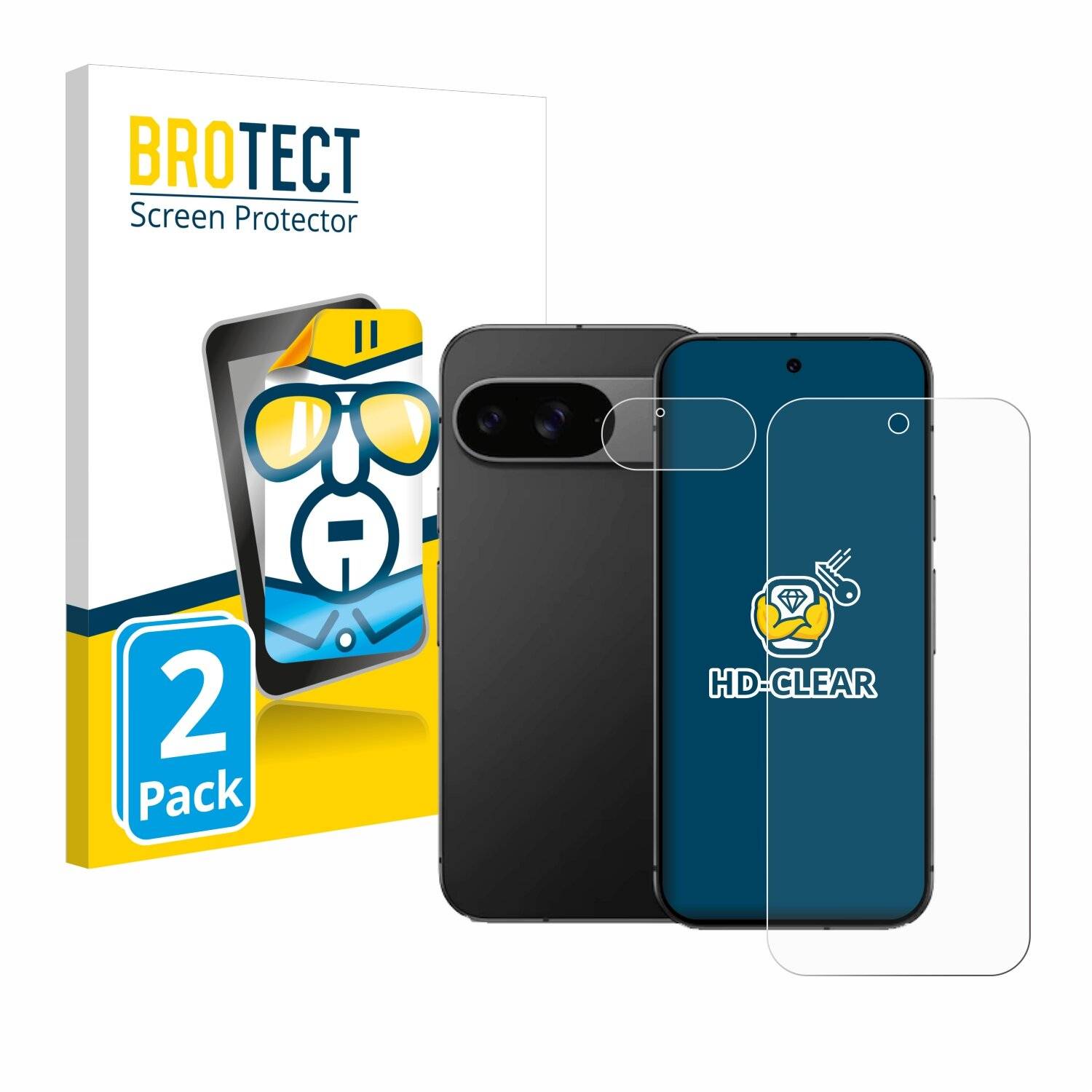 2x BROTECT Displayschutz-Folie für Google Pixel 9
