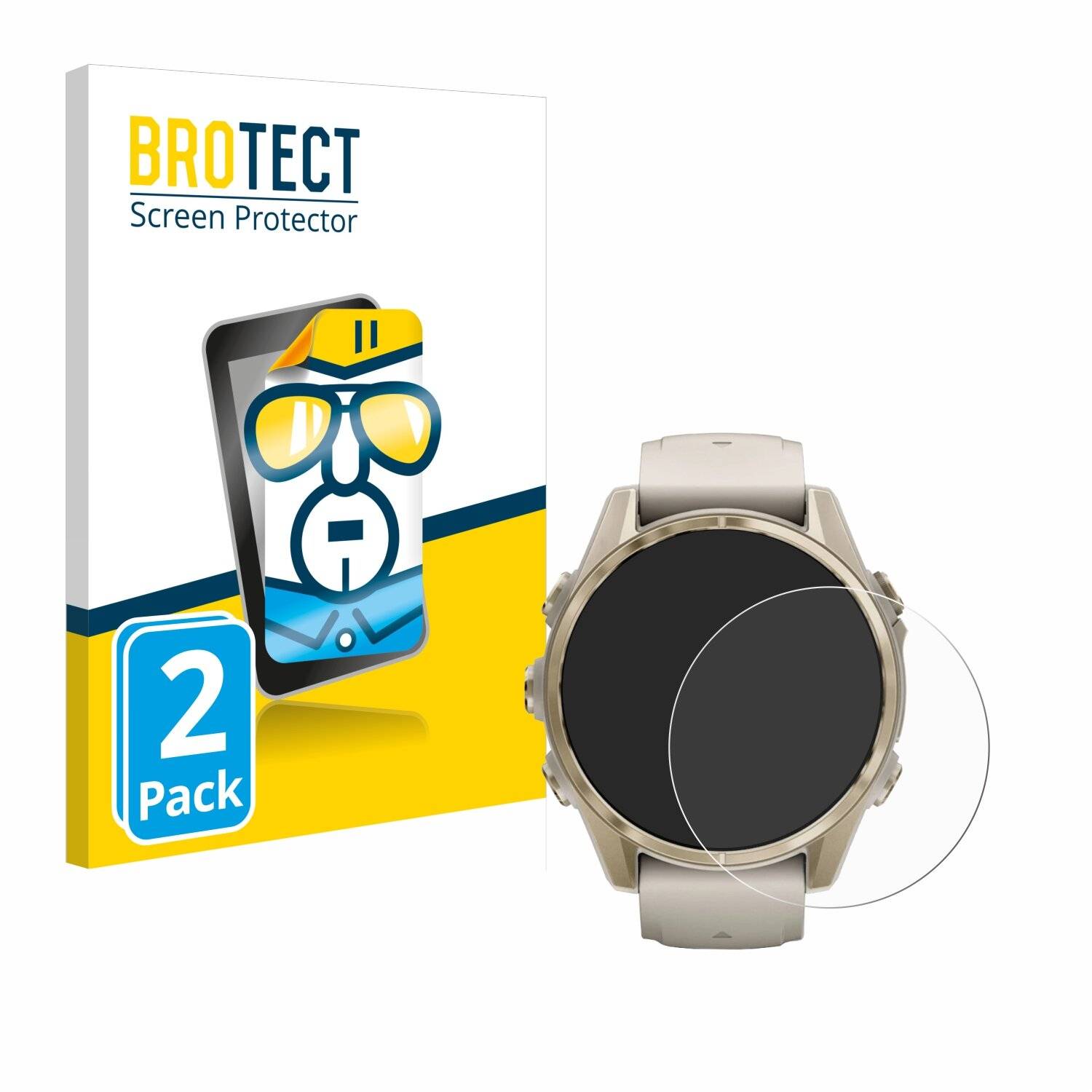 2x BROTECT Displayschutz-Folie für Garmin Fenix 8 (43
