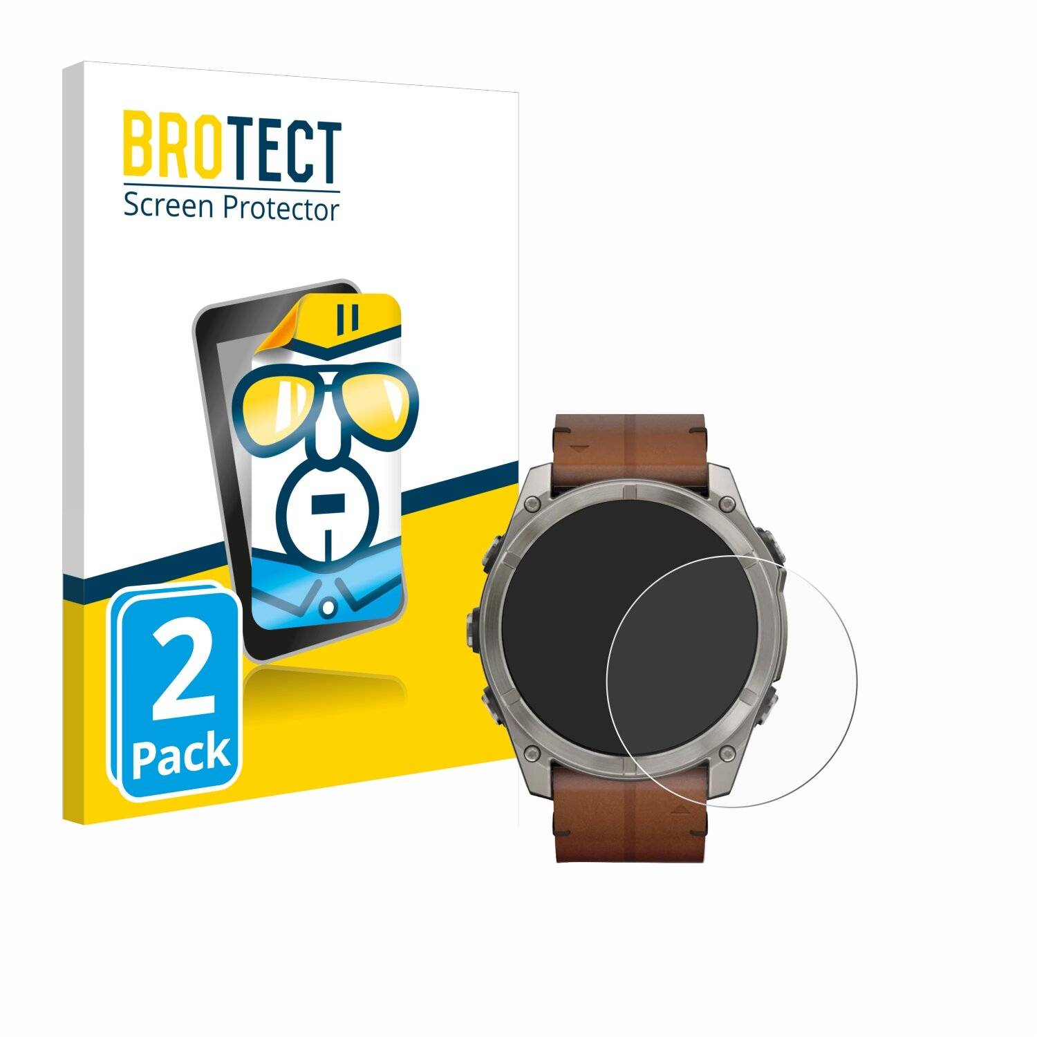 2x BROTECT Displayschutz-Folie für Garmin Fenix 8 AMOLED (51