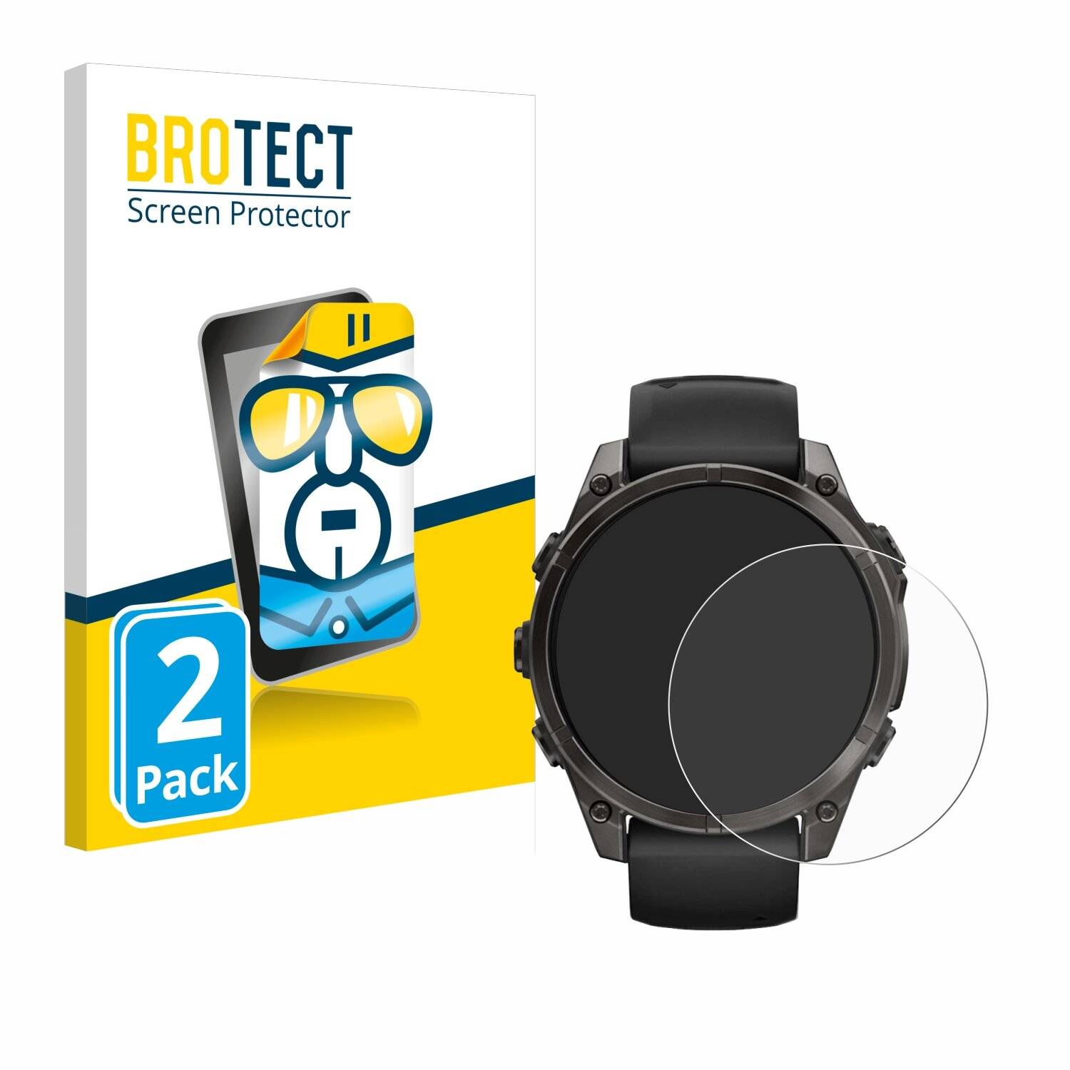 2x BROTECT Displayschutz-Folie für Garmin Fenix 8 AMOLED (47