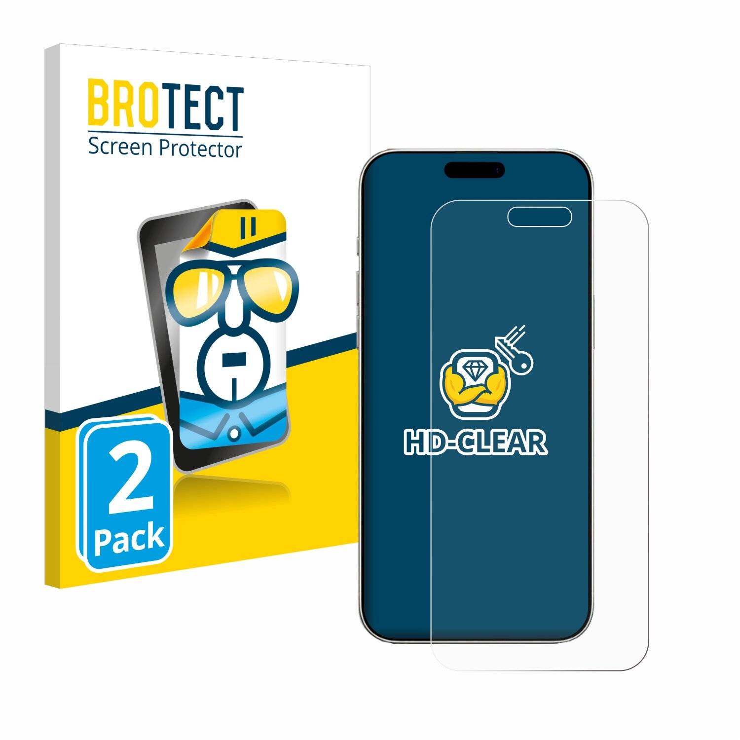 2x BROTECT Displayschutz-Folie für Apple iPhone 16