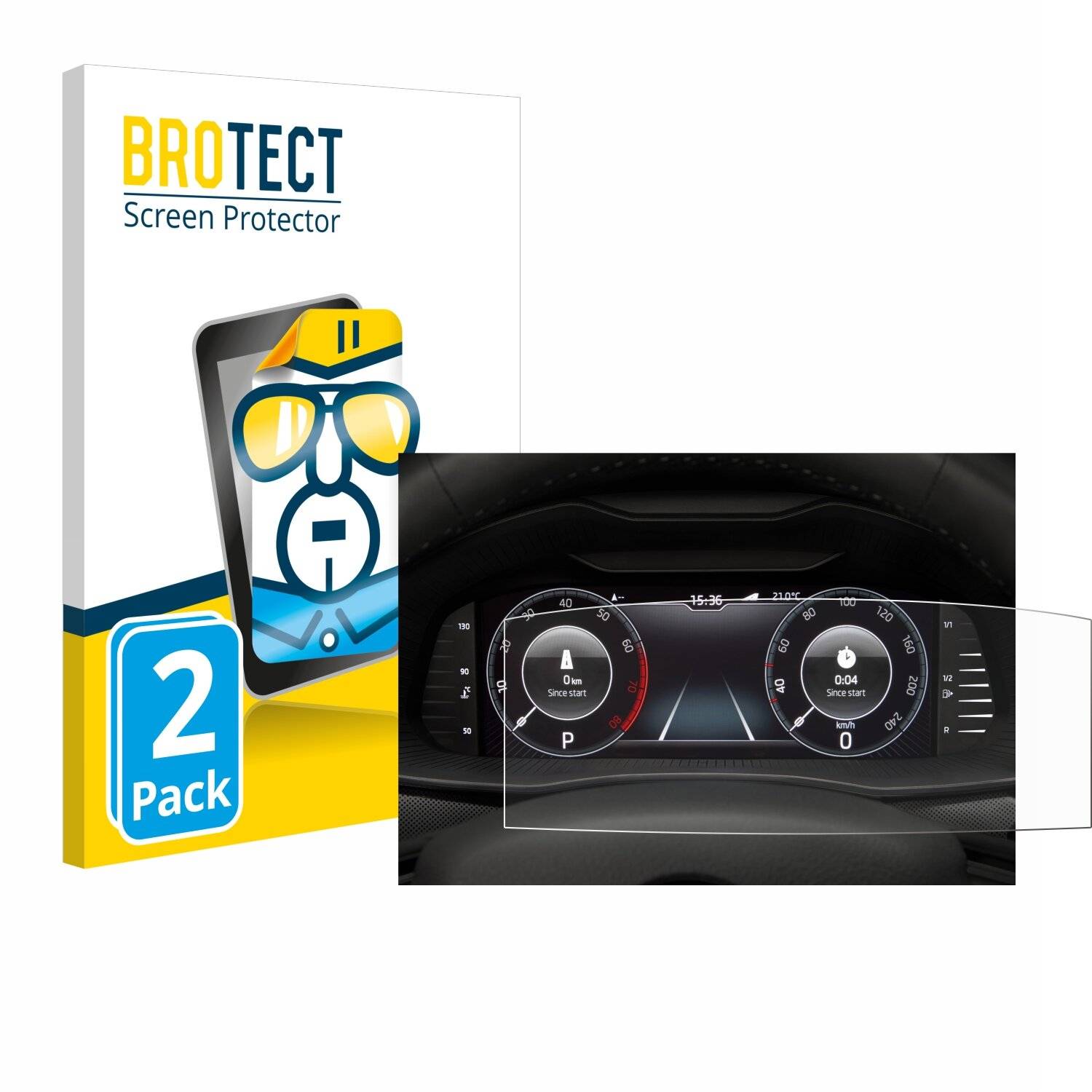 2x BROTECT Displayschutz-Folie für Skoda Virtual Cockpit