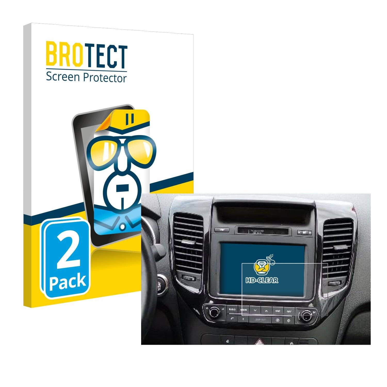2x BROTECT Displayschutz-Folie für Kia Venga BJ 2018