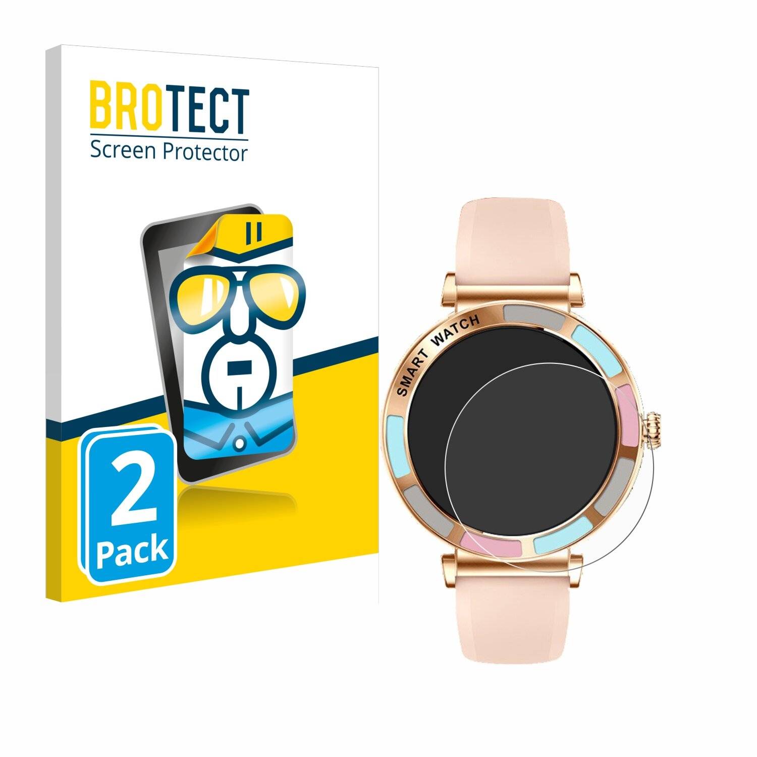 2x BROTECT Displayschutz-Folie für Bekomiya Smartwatch
