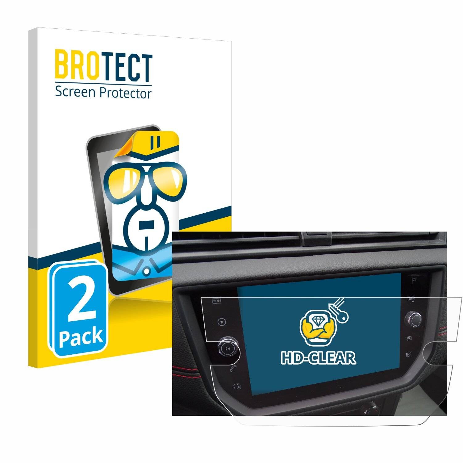 2x BROTECT Displayschutz-Folie für Seat Arona FR Stereo BJ