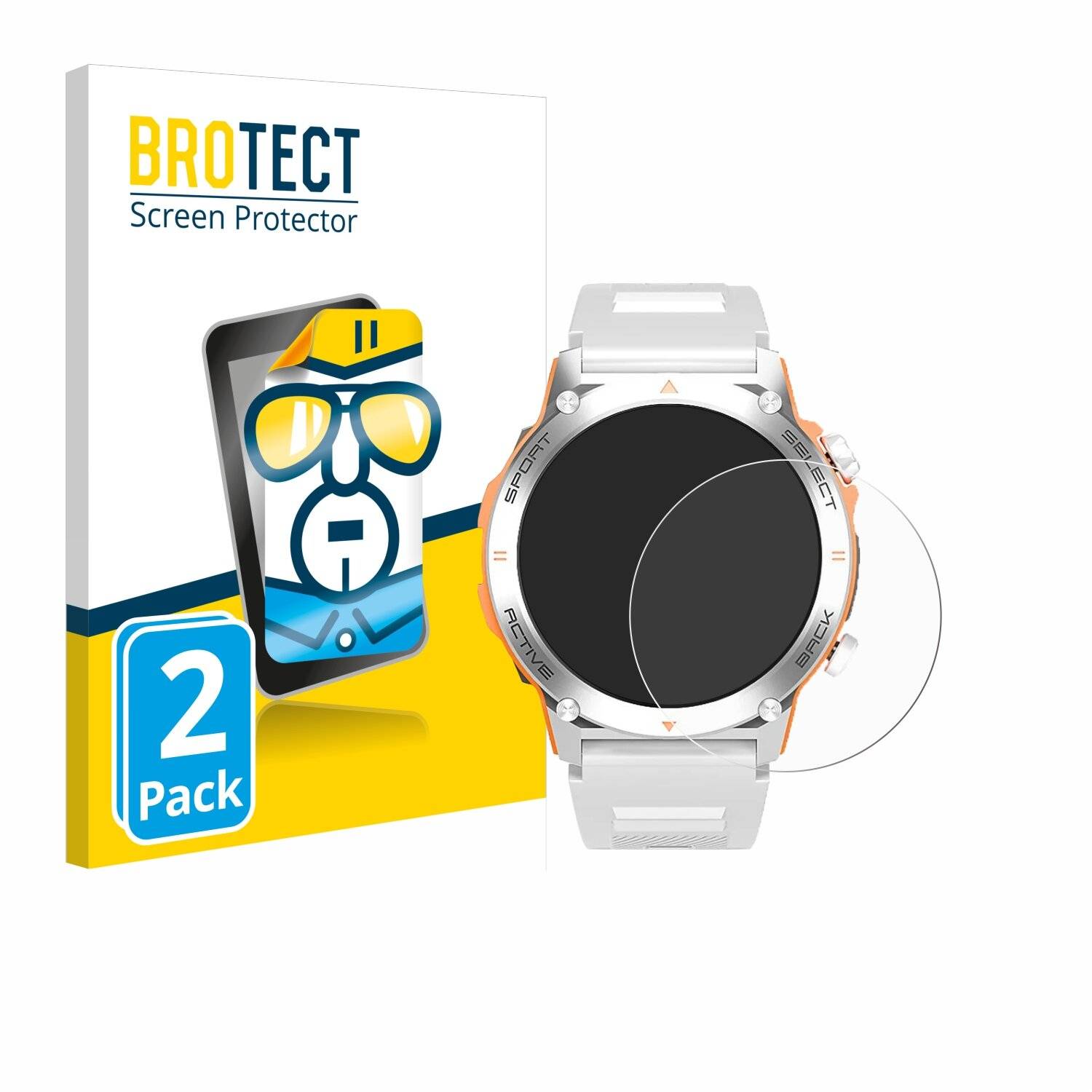 2x BROTECT Displayschutz-Folie für RAYOFI Smartwatch