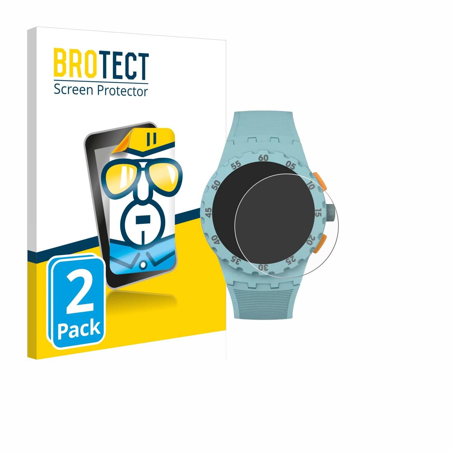 2x BROTECT Displayschutz-Folie für Swatch New Chrono Plastic