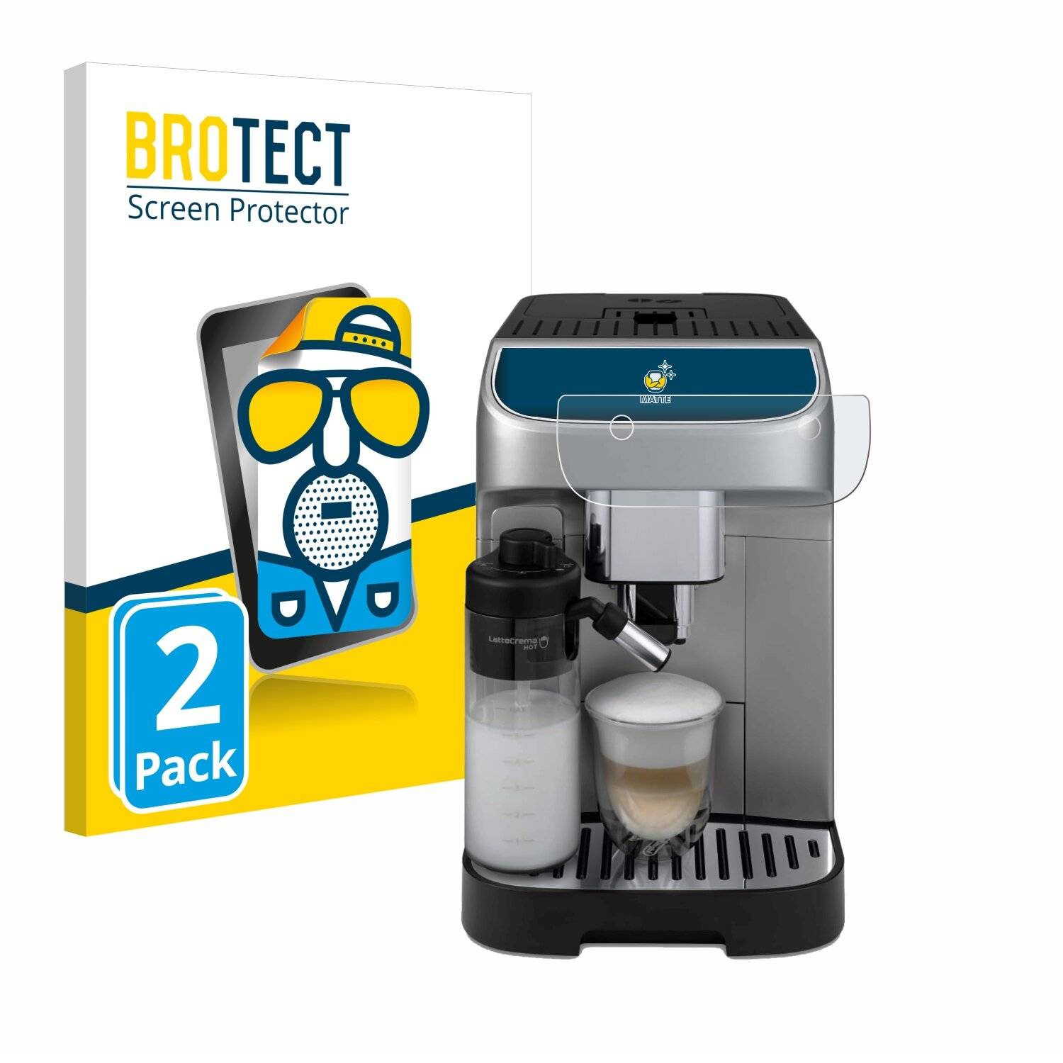 2x BROTECT Entspiegelungs-Folie für DeLonghi Magnifica