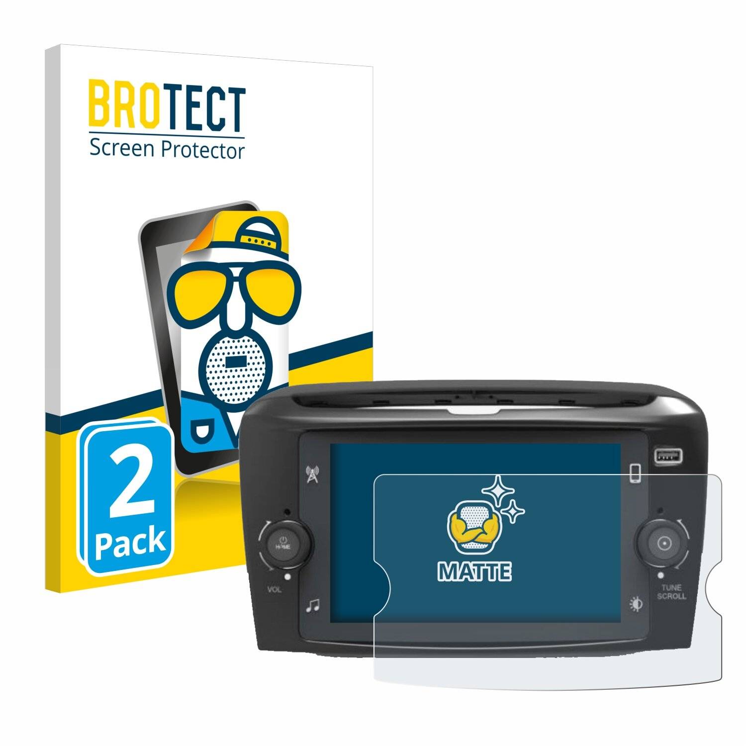 2x BROTECT Entspiegelungs-Folie für Lancia Ypsilon