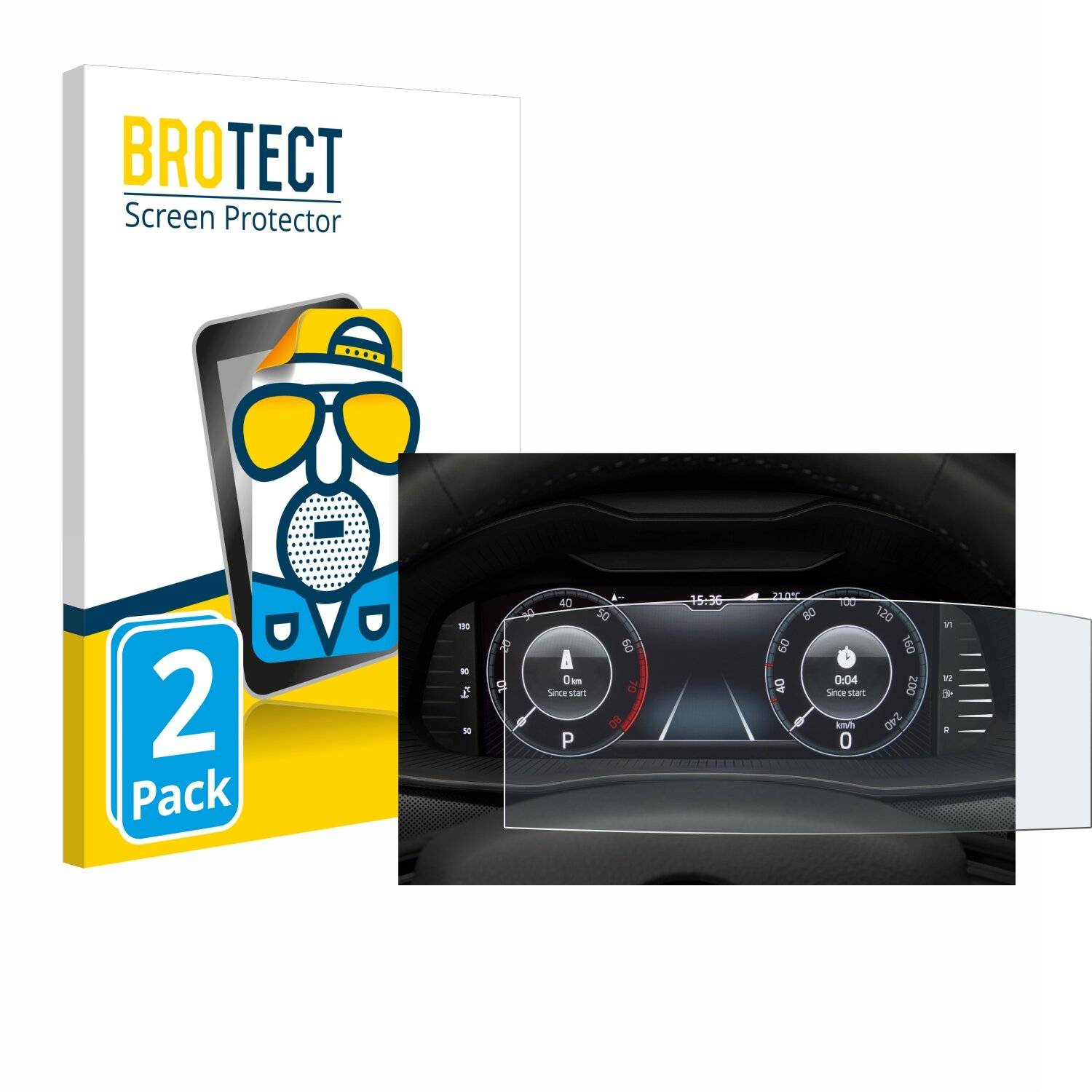 2x BROTECT Entspiegelungs-Folie für Skoda Virtual Cockpit