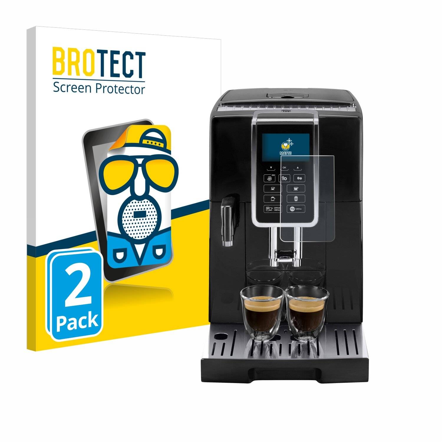 2x BROTECT Entspiegelungs-Folie für DeLonghi Dinamica