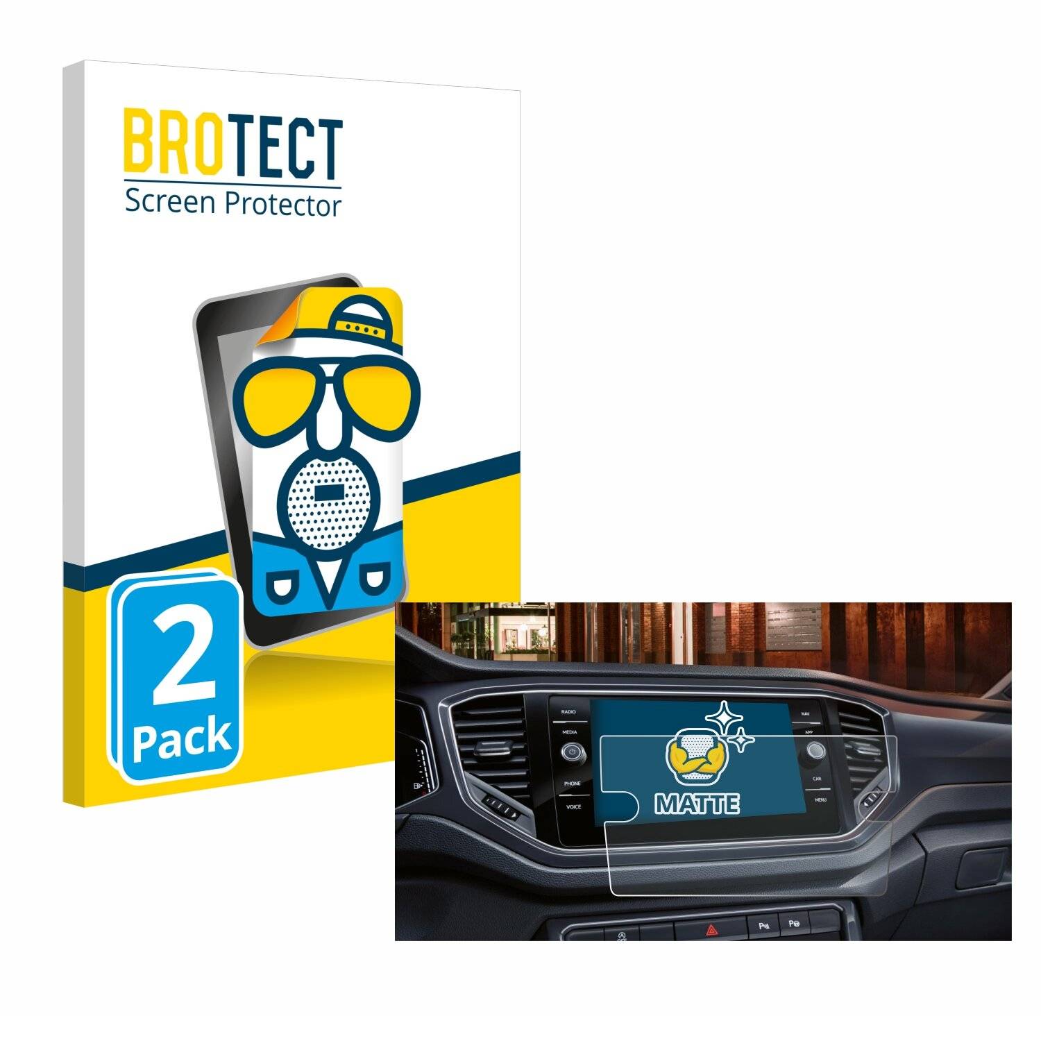 2x BROTECT Entspiegelungs-Folie für Volkswagen Touran 2.0 Discover Media 8
