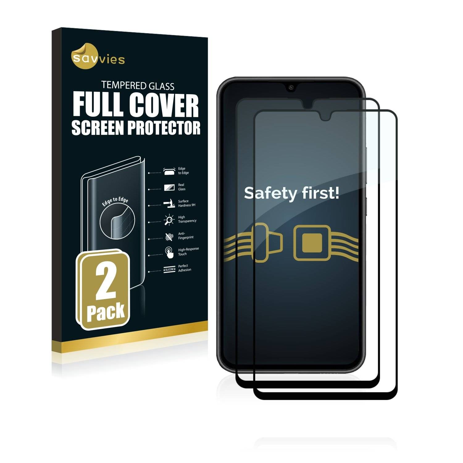 2x Savvies Xtreme Glass 2.5D Full Cover Schutzglas für Samsung Galaxy A34 5G