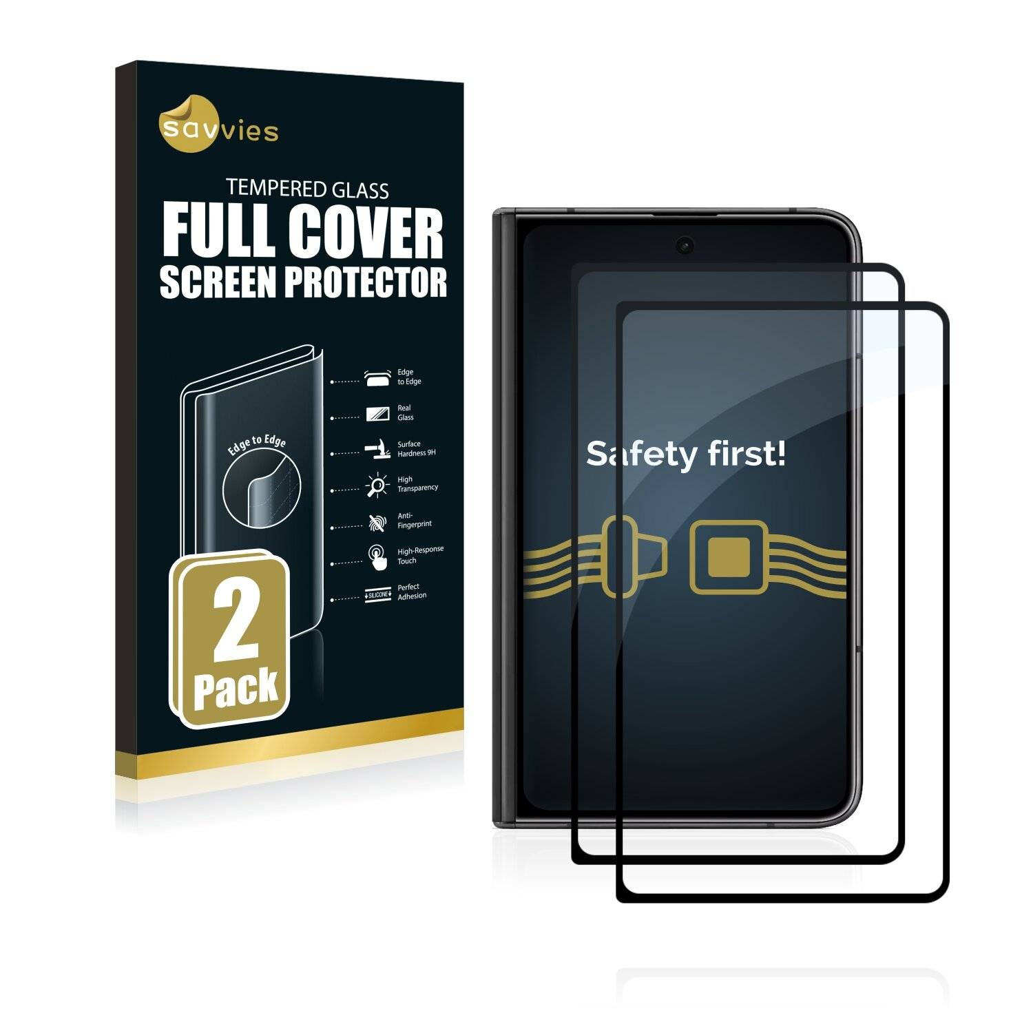 2x Savvies Xtreme Glass 2.5D Full Cover Schutzglas für Google Pixel Fold