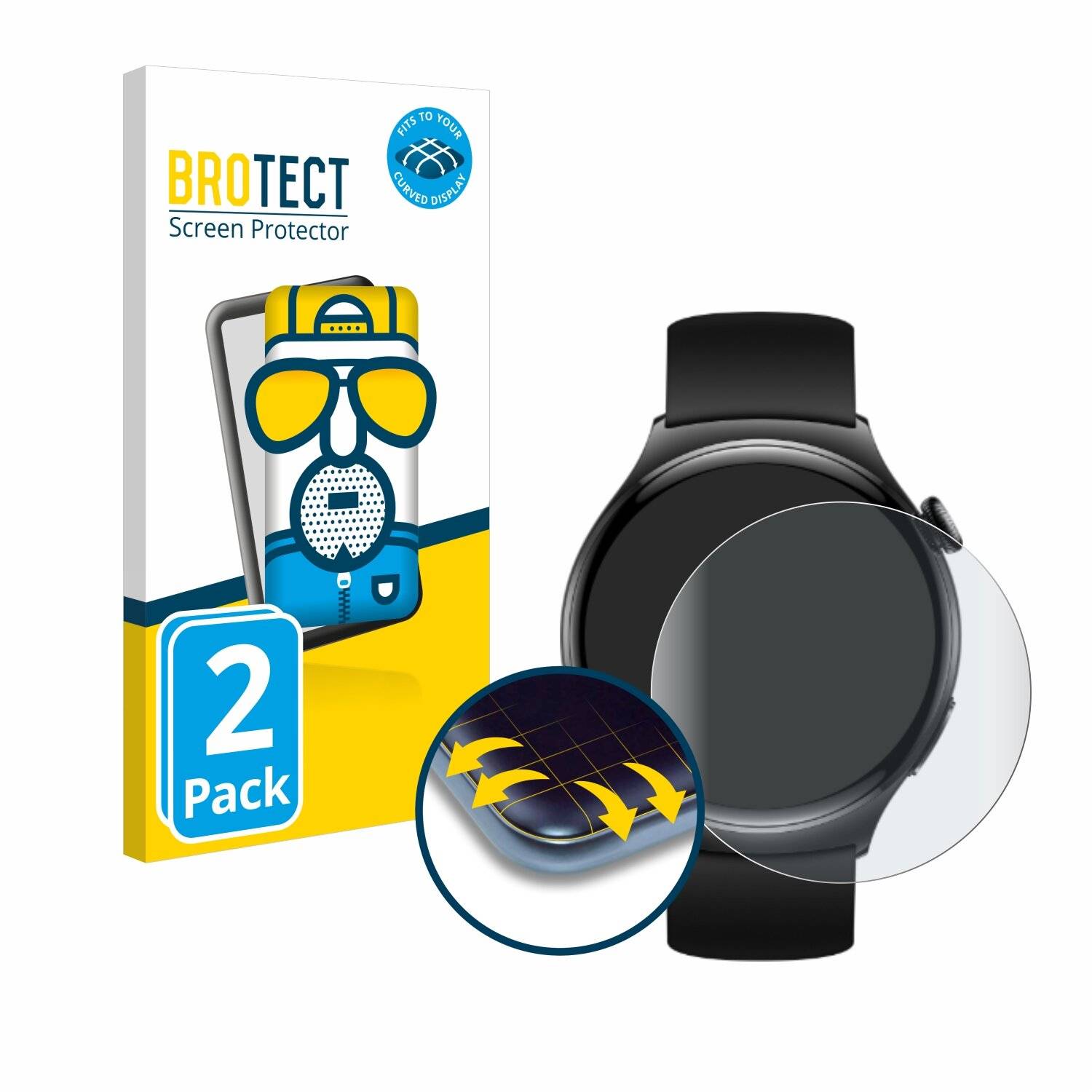 2x BROTECT Flex Matt Full-Screen Folie für Huawei Watch