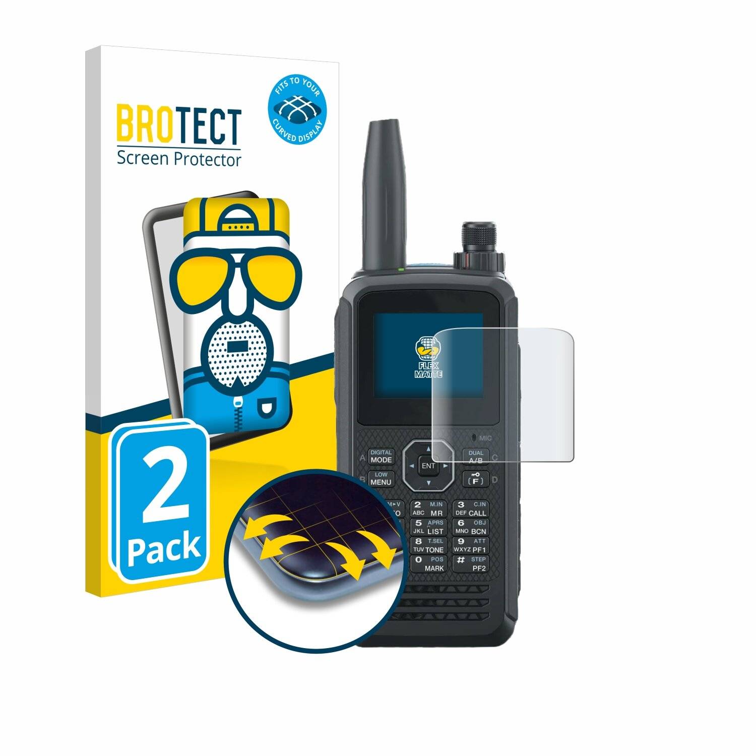 2x BROTECT Flex Matt Full-Screen Folie für Kenwood TH-D75E