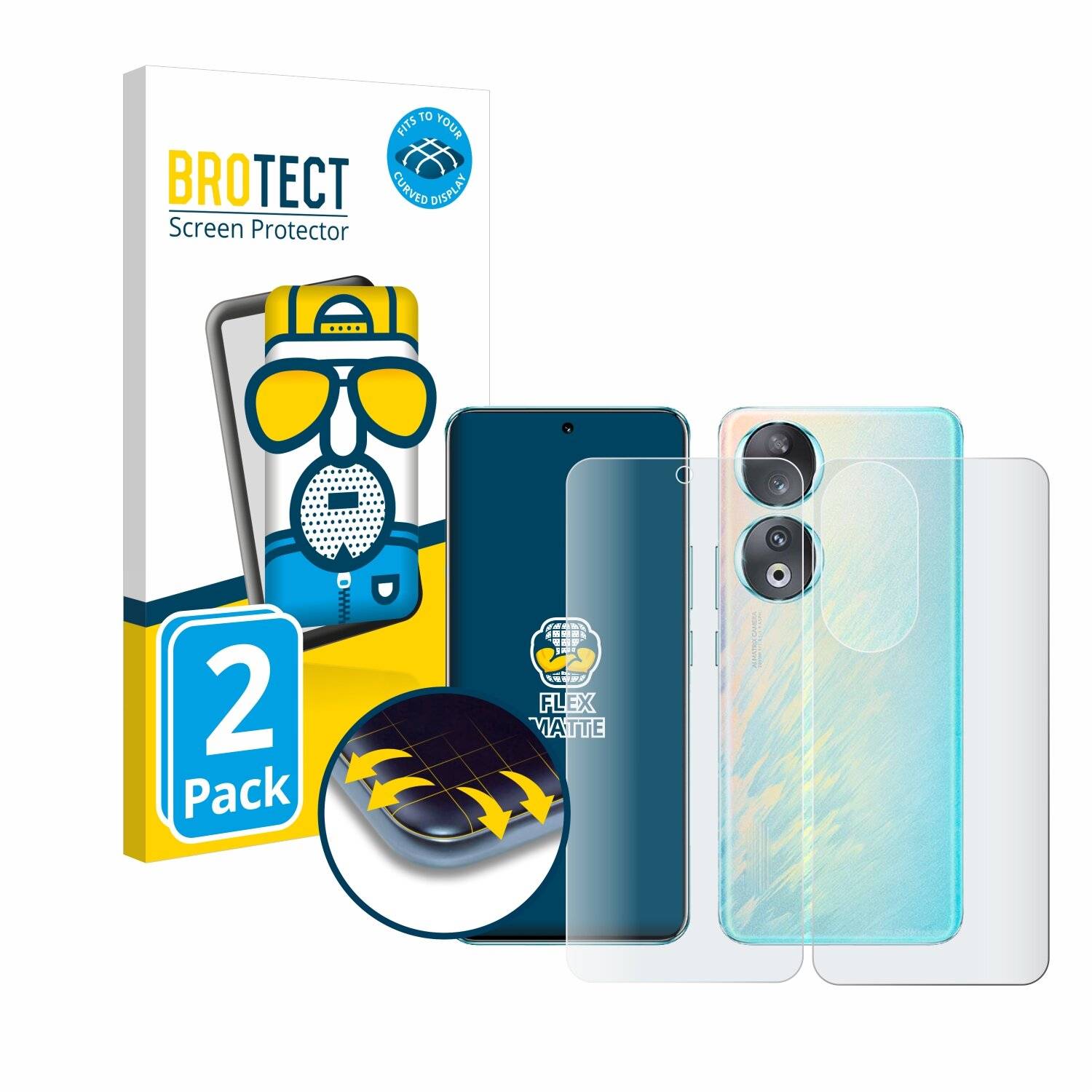 2x BROTECT Flex Matt Full-Screen Folie für Honor 90