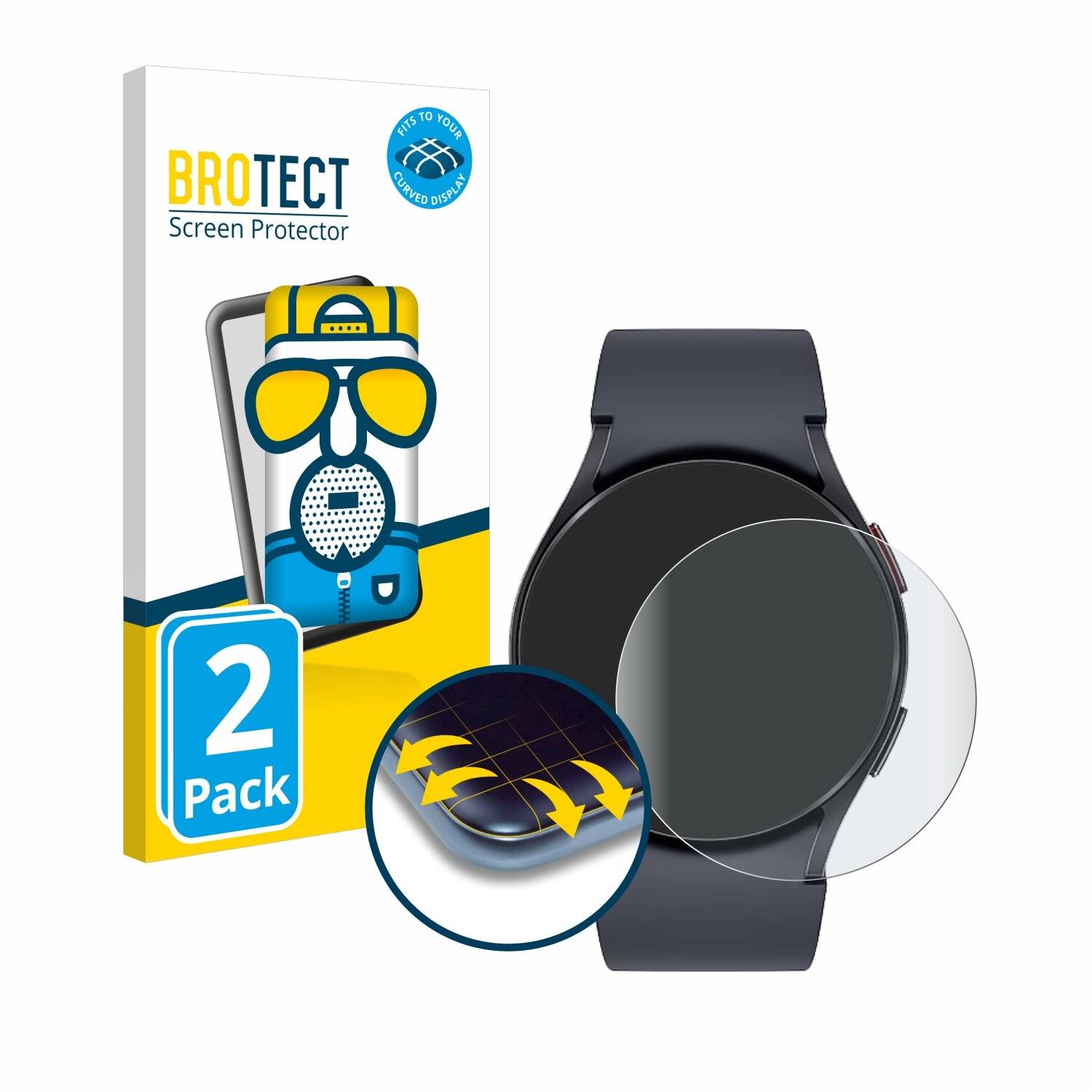 2x BROTECT Flex Matt Full-Screen Folie für Samsung Galaxy Watch 6 (44