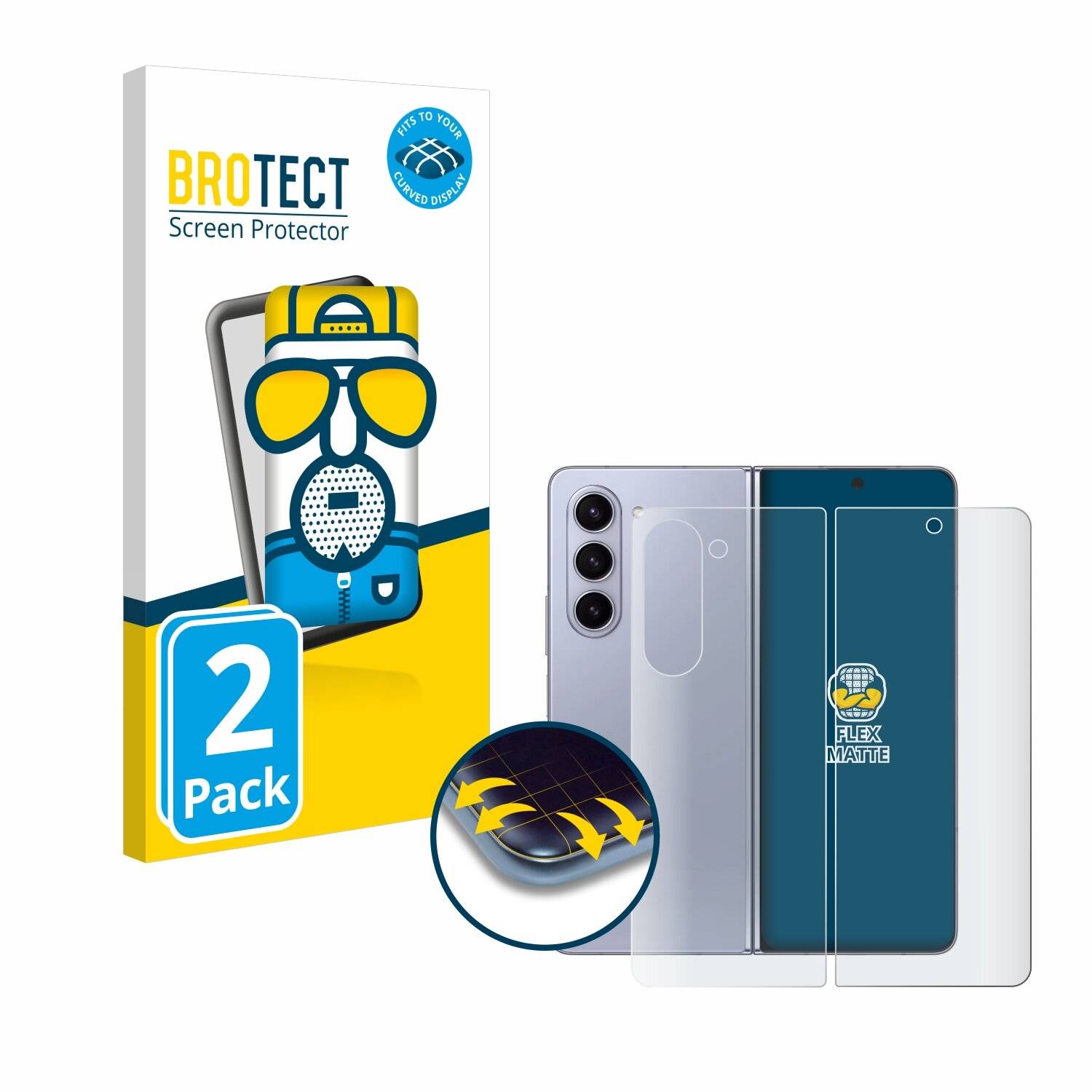 2x BROTECT Flex Matt Full-Screen Folie für Samsung Galaxy Z Fold 5