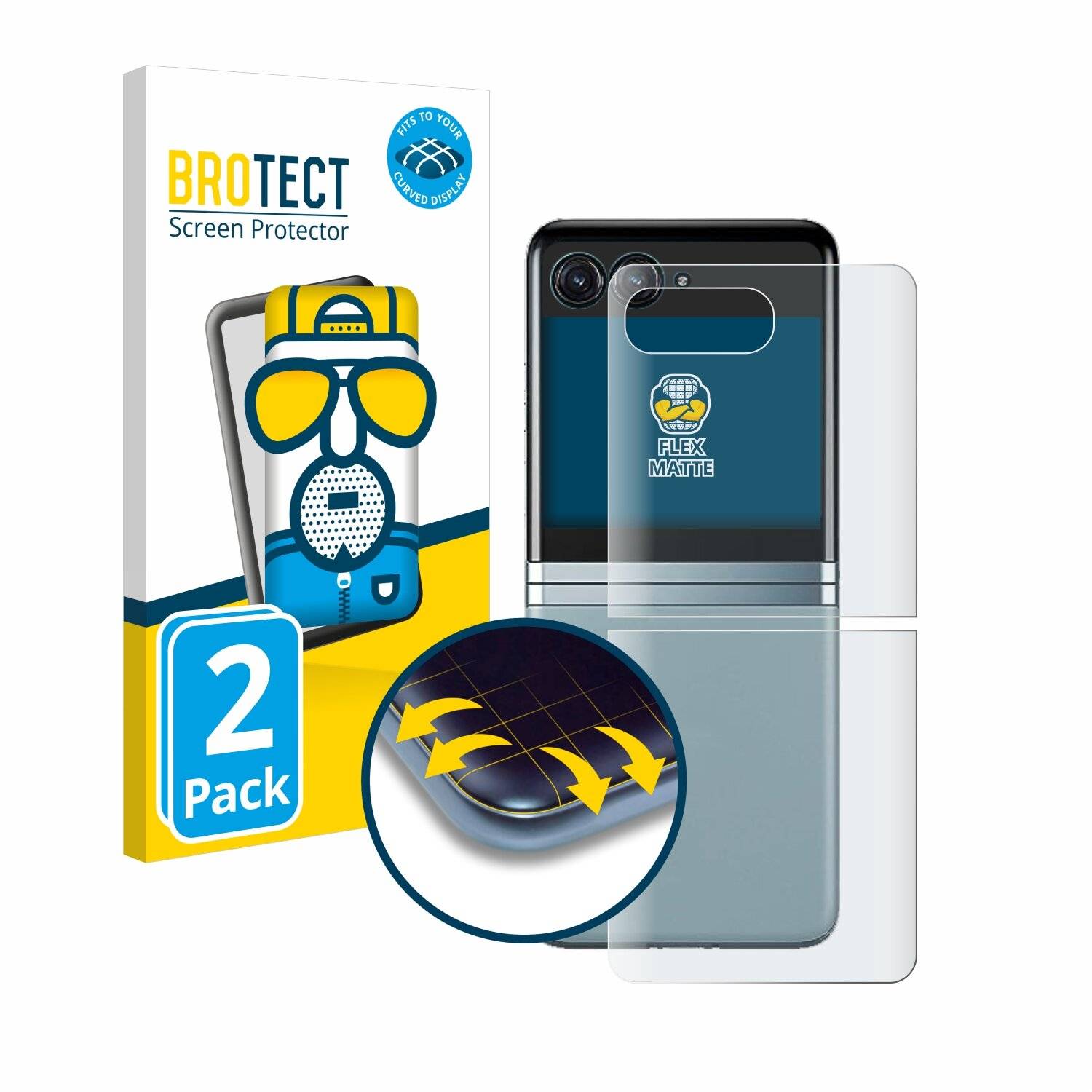 2x BROTECT Flex Matt Full-Screen Folie für Motorola Razr 40 Ultra