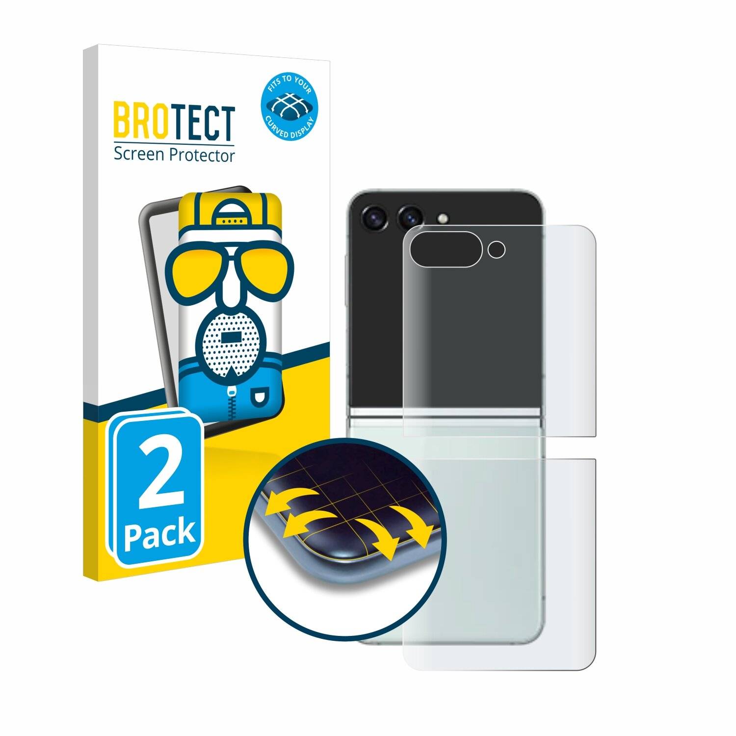 2x BROTECT Flex Matt Full-Screen Folie für Samsung Galaxy Z Flip 5