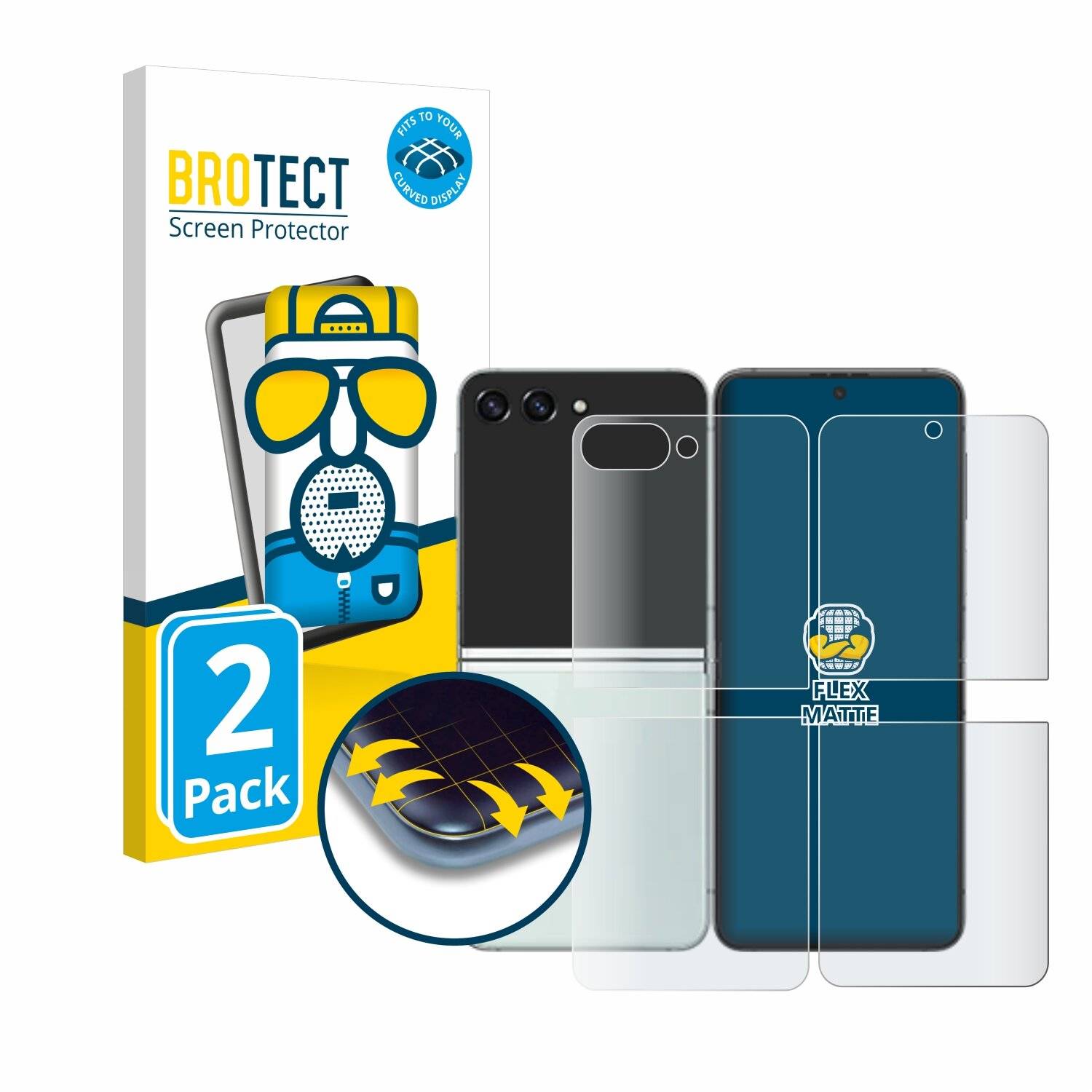 2x BROTECT Flex Matt Full-Screen Folie für Samsung Galaxy Z Flip 5