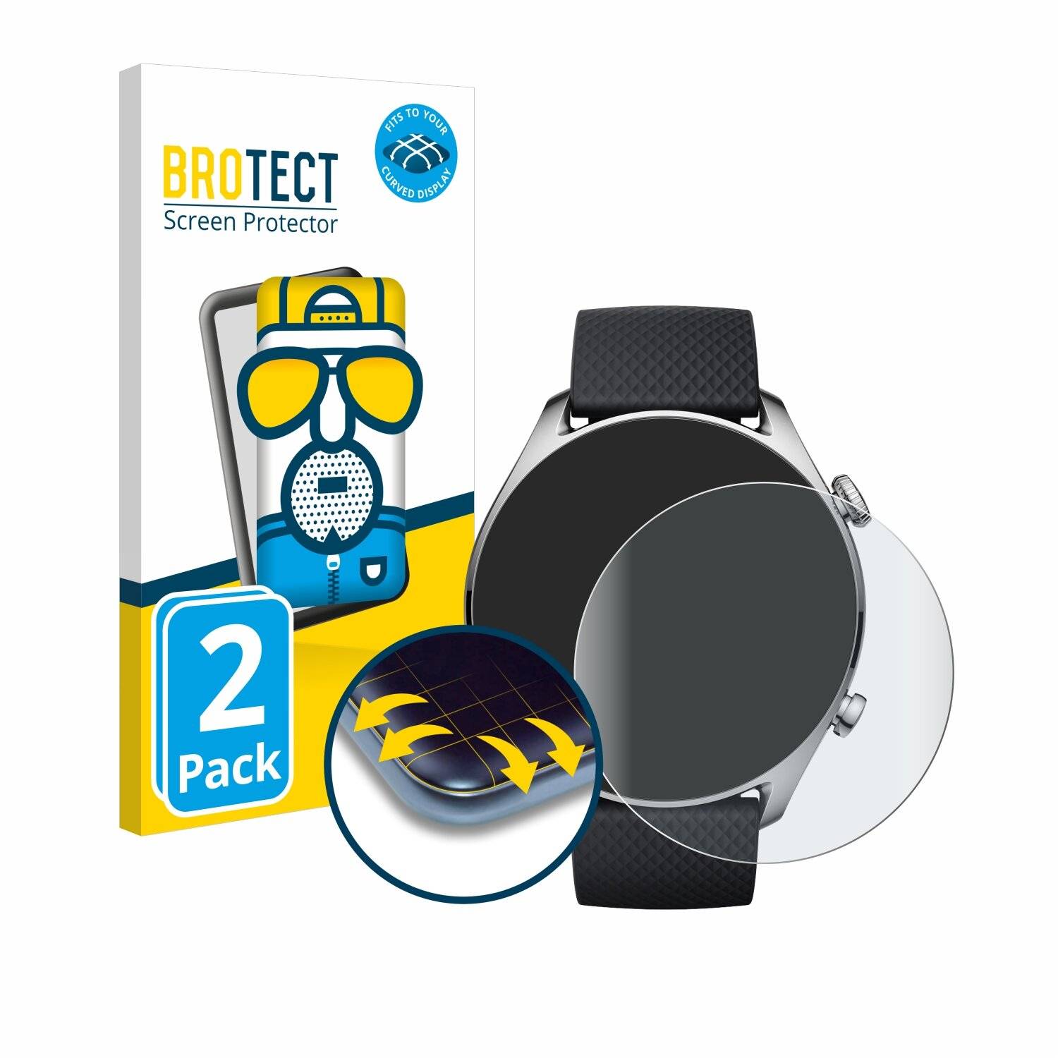 2x BROTECT Flex Matt Full-Screen Folie für Huami Amazfit GTR 4 Limited
