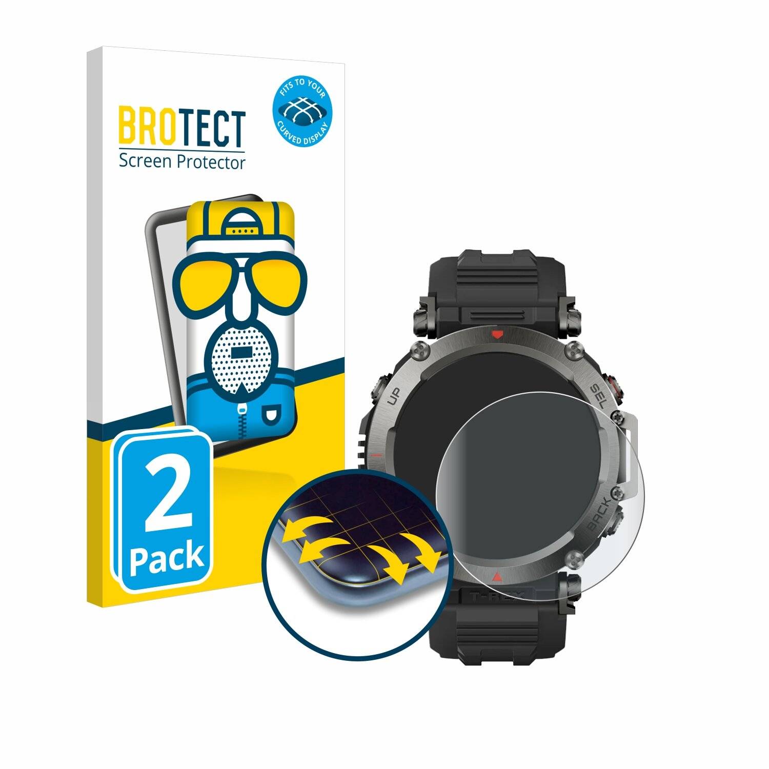 2x BROTECT Flex Matt Full-Screen Folie für Huami Amazfit T-Rex
