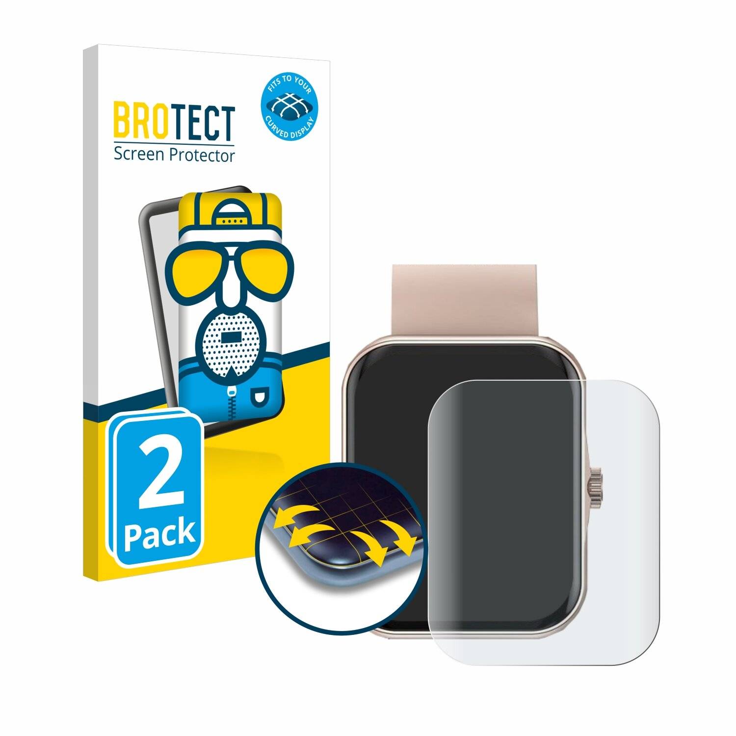 2x BROTECT Flex Matt Full-Screen Folie für Mutoy Smartwatch