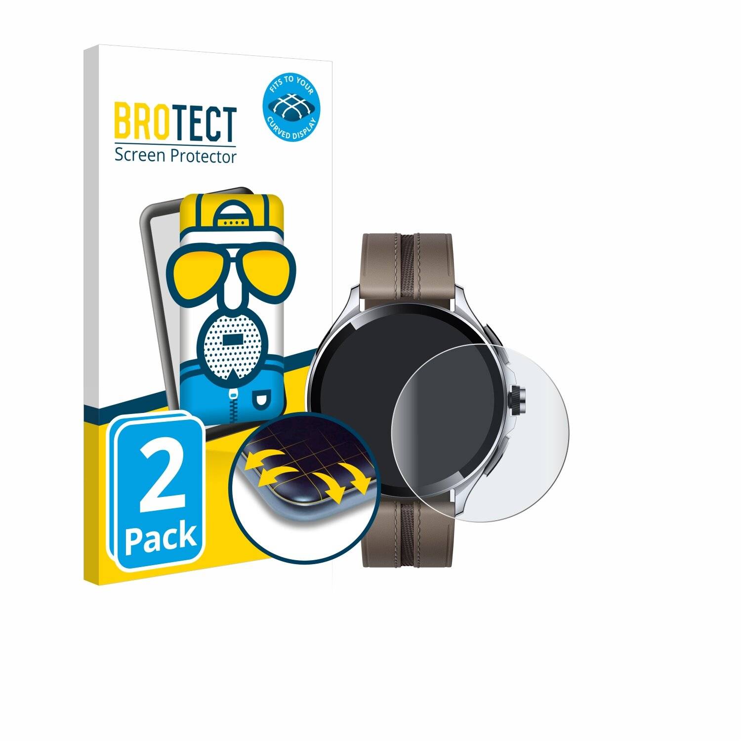 2x BROTECT Flex Matt Full-Screen Folie für Xiaomi Watch 2