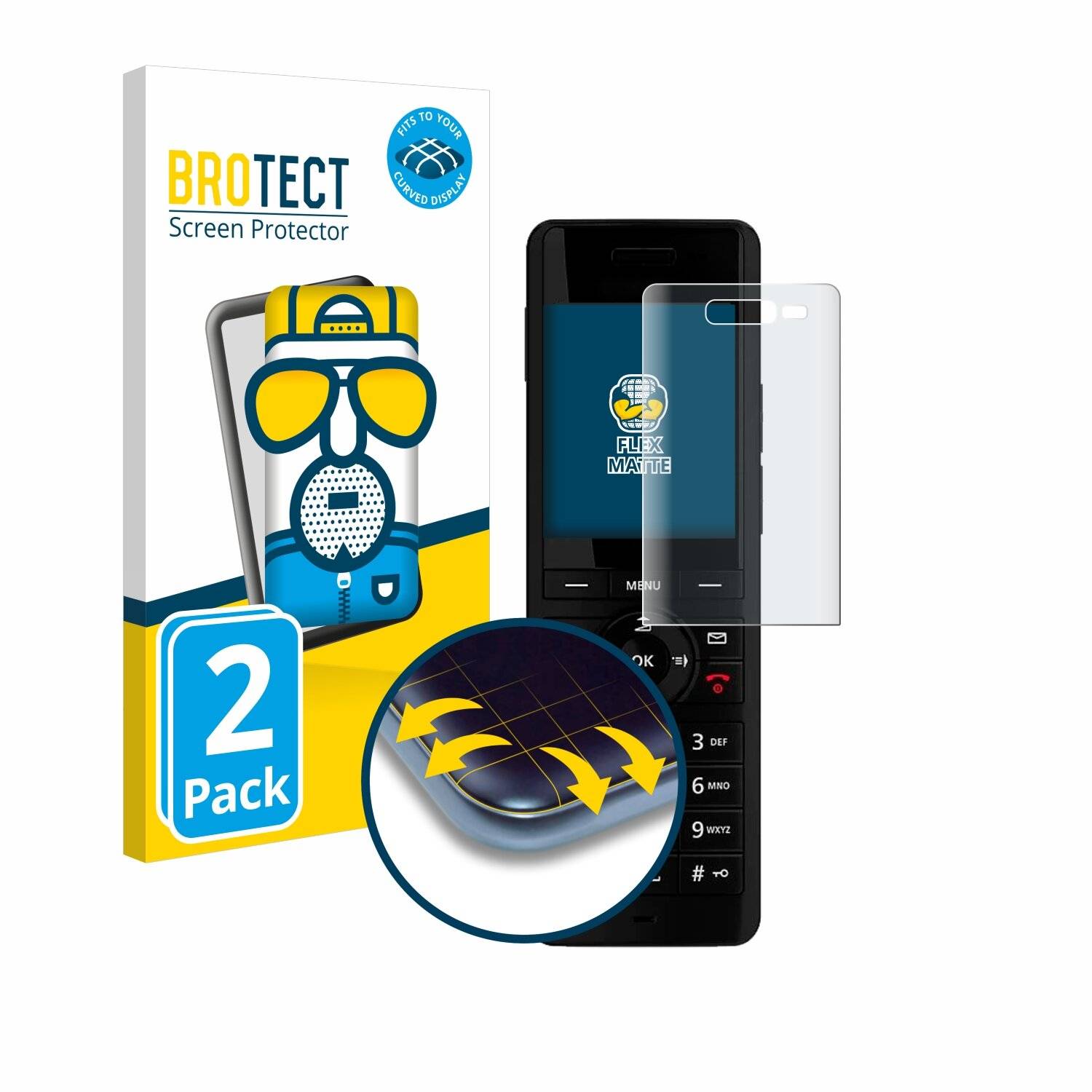 2x BROTECT Flex Matt Full-Screen Folie für AVM Fritz!Fon X6