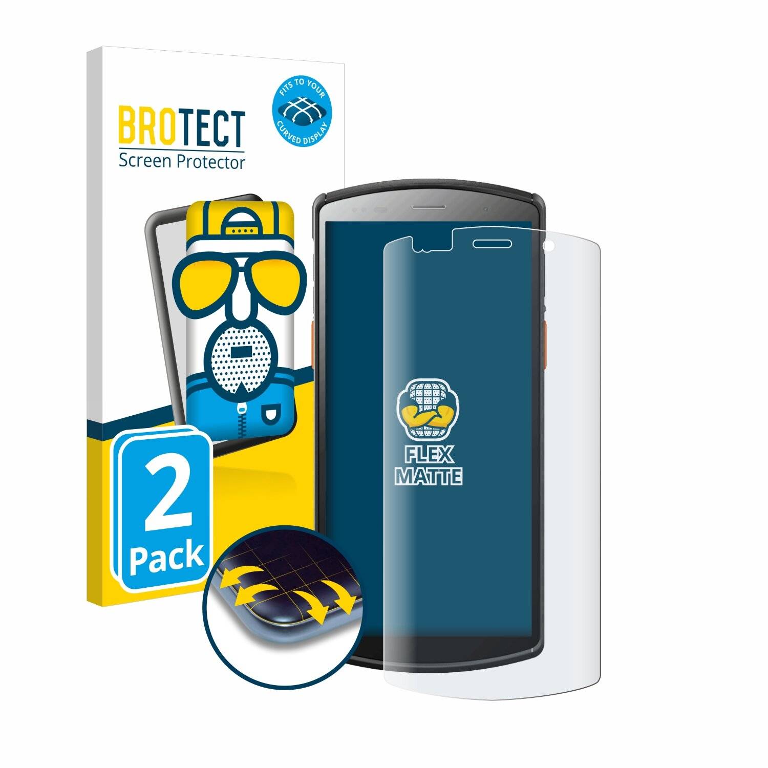 2x BROTECT Flex Matt Full-Screen Folie für Urovo DT50