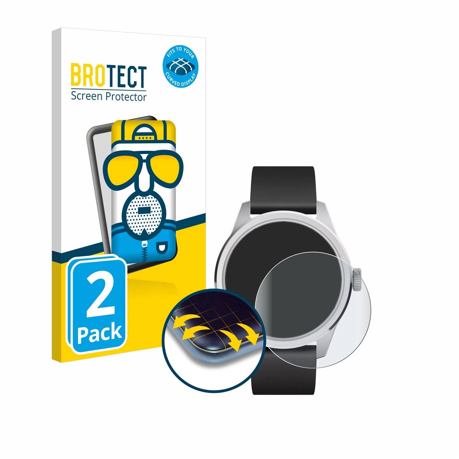 2x BROTECT Flex Matt Full-Screen Folie für Withings ScanWatch 2 (42