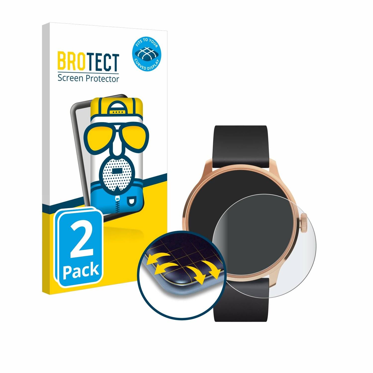 2x BROTECT Flex Matt Full-Screen Folie für Withings ScanWatch