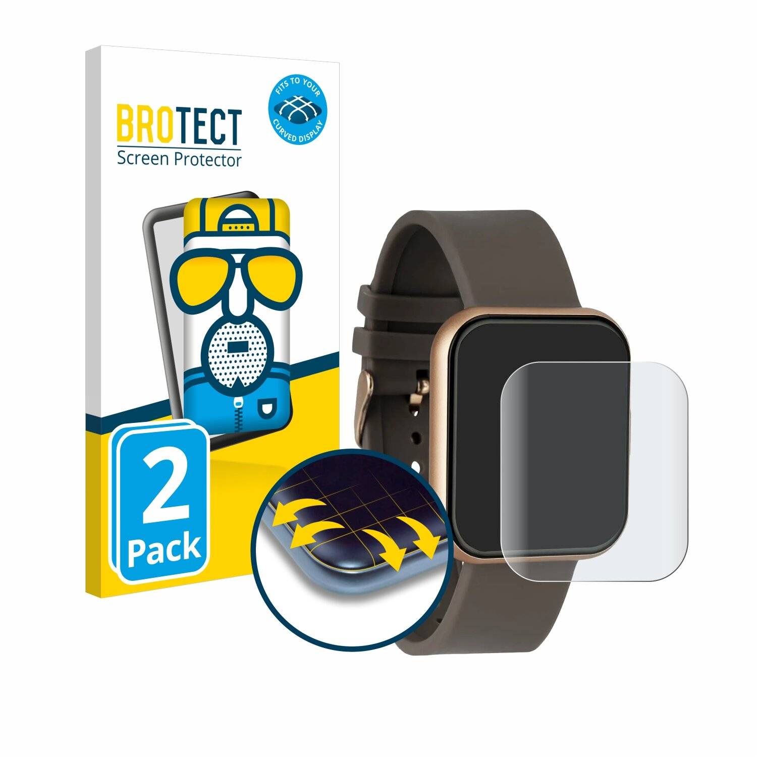 2x BROTECT Flex Matt Full-Screen Folie für Xcoast X-Watch