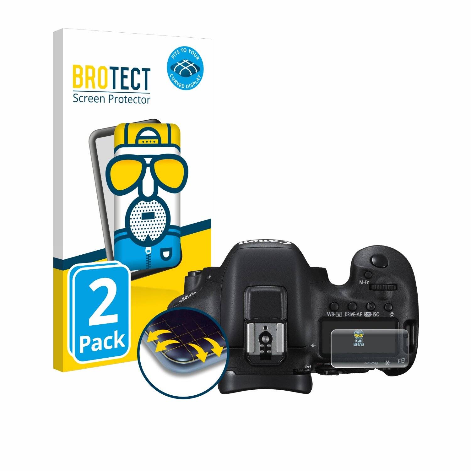 2x BROTECT Flex Matt Full-Screen Folie für Canon EOS 7D Mark II