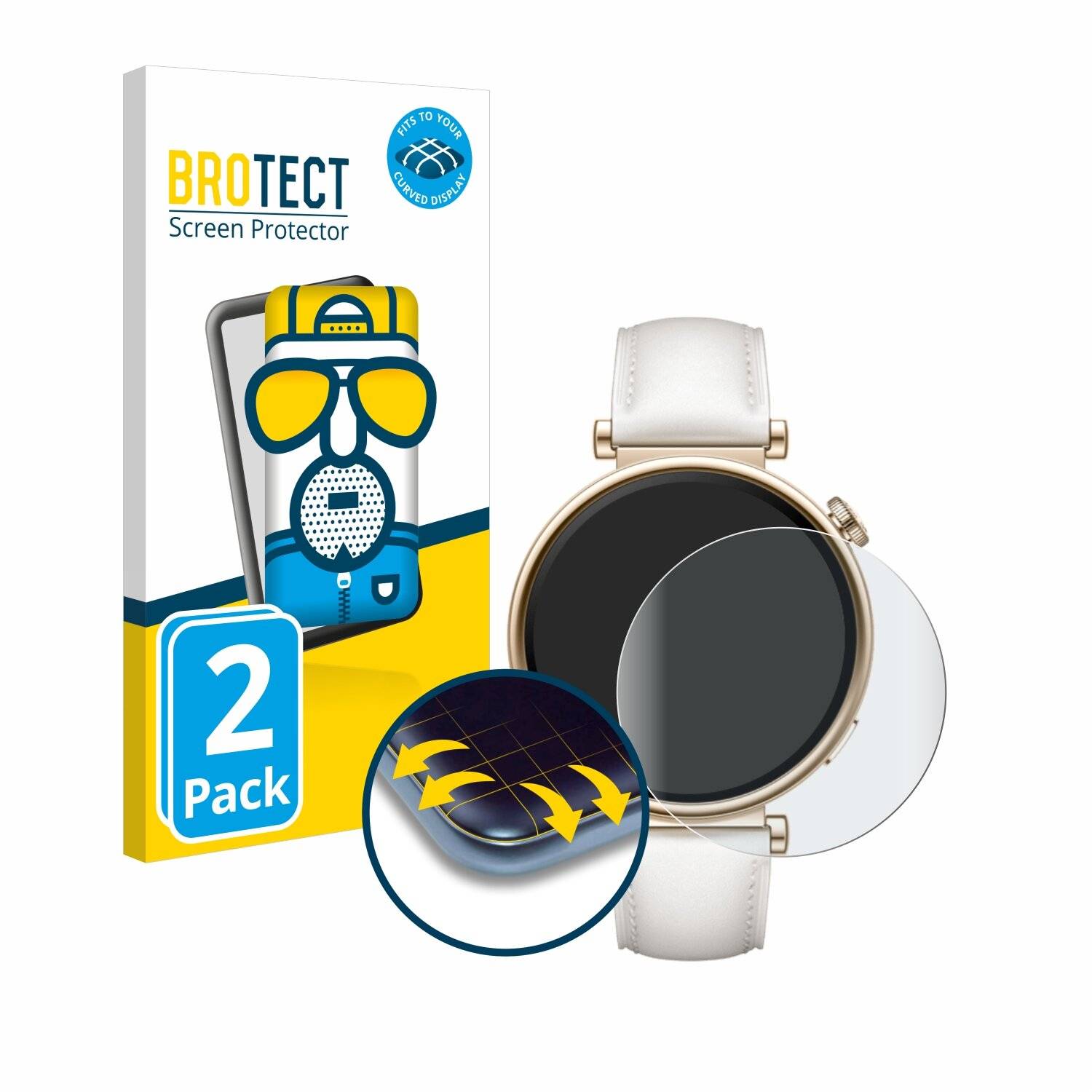 2x BROTECT Flex Matt Full-Screen Folie für Huawei Watch GT 4