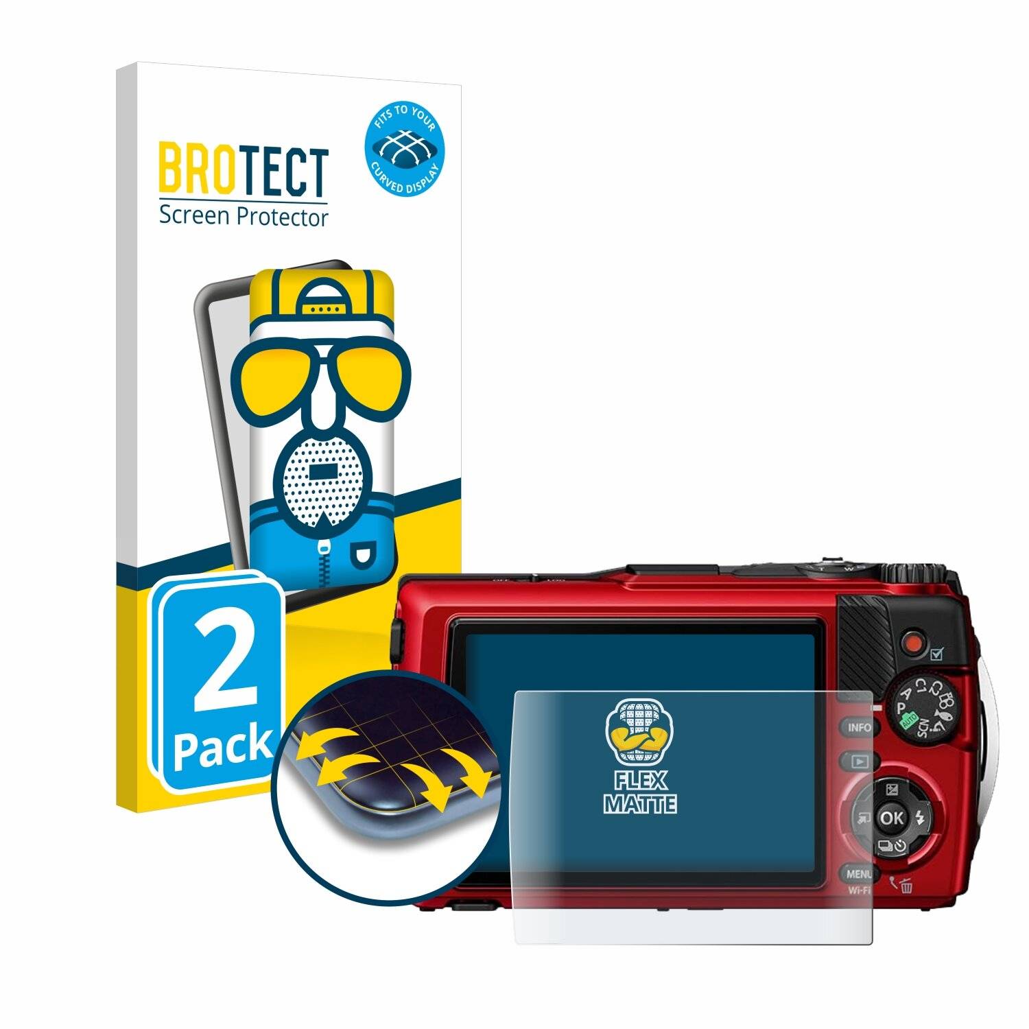 2x BROTECT Flex Matt Full-Screen Folie für Olympus OM System Tough