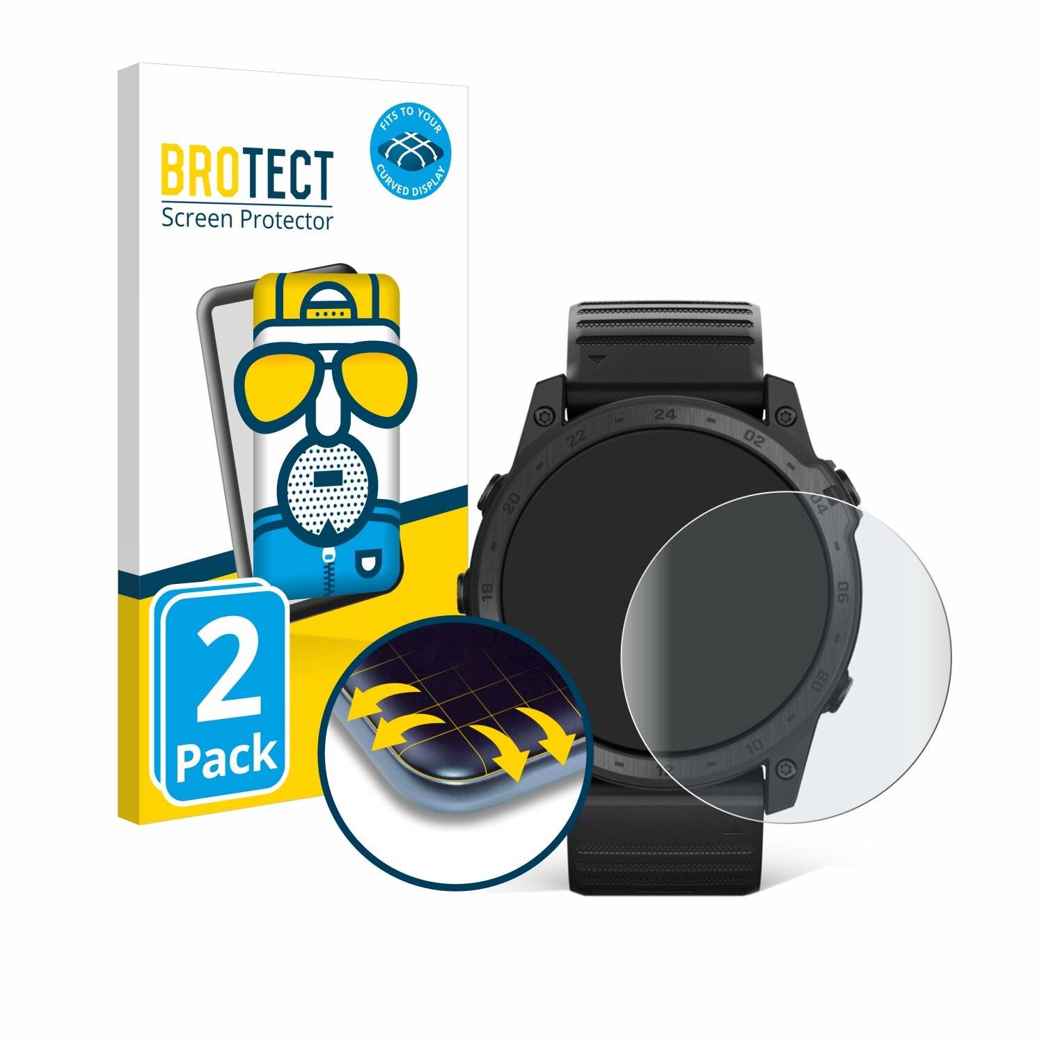 2x BROTECT Flex Matt Full-Screen Folie für Garmin Tactix 7