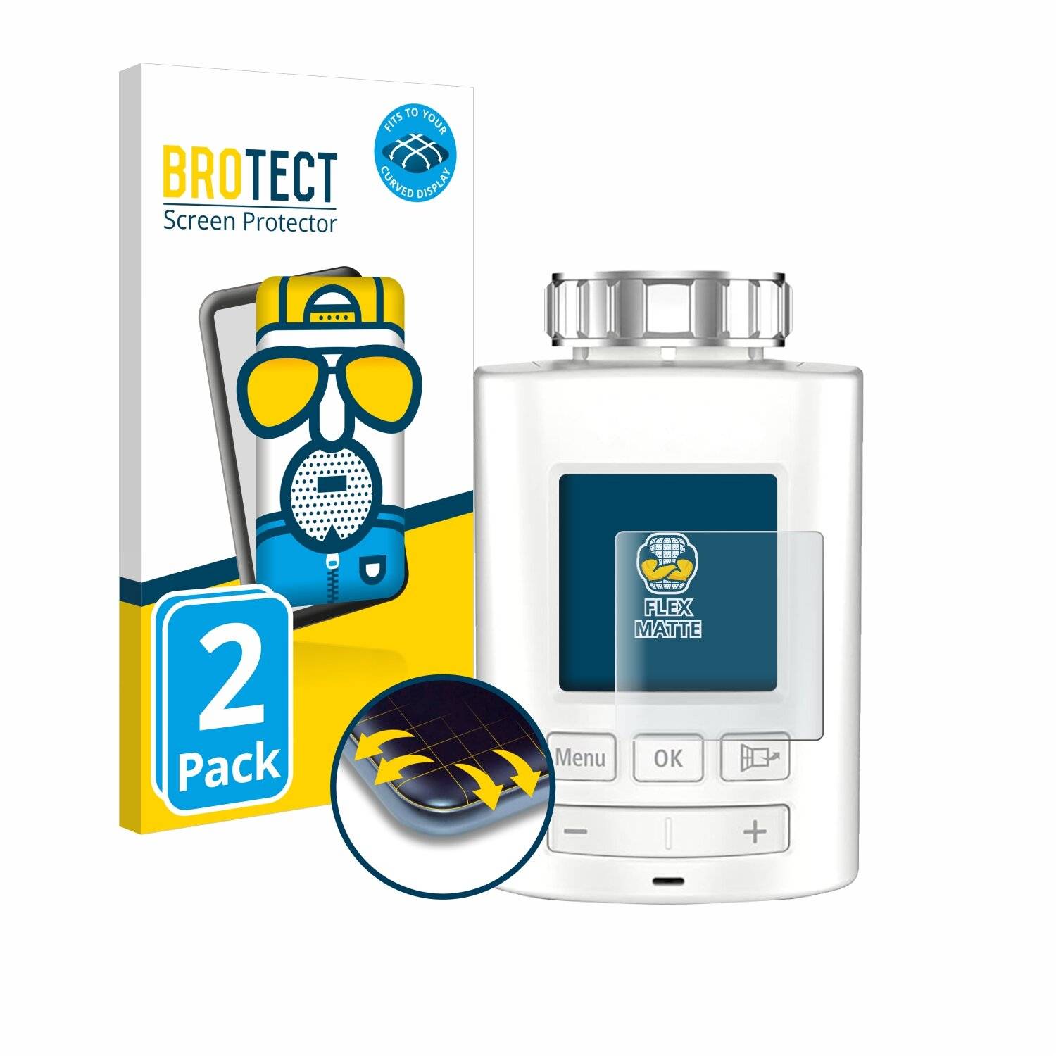 2x BROTECT Flex Matt Full-Screen Folie für AVM FRITZ!DECT