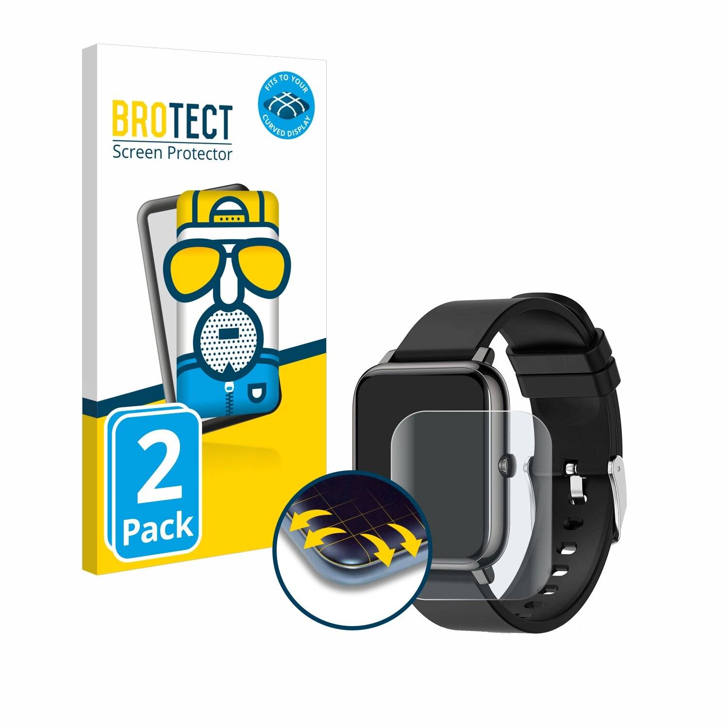 2x BROTECT Flex Matt Full-Screen Folie für Popglory IP67