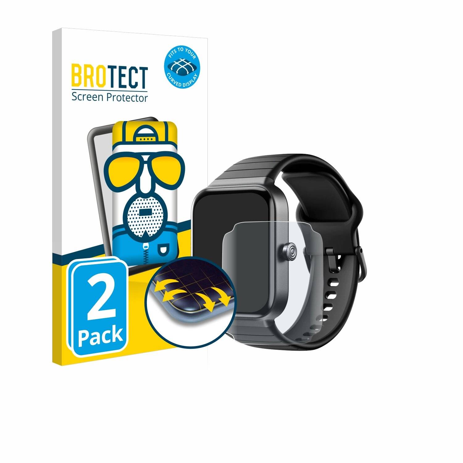 2x BROTECT Flex Matt Full-Screen Folie für Fitpolo IDW15
