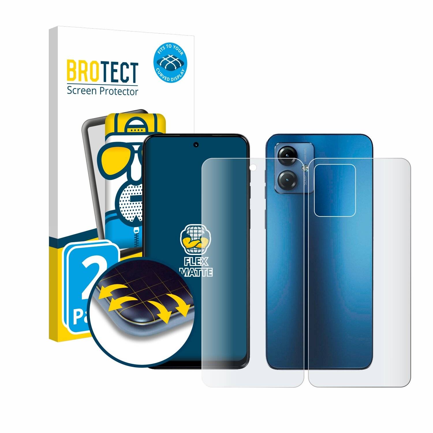 2x BROTECT Flex Matt Full-Screen Folie für Motorola Moto G14
