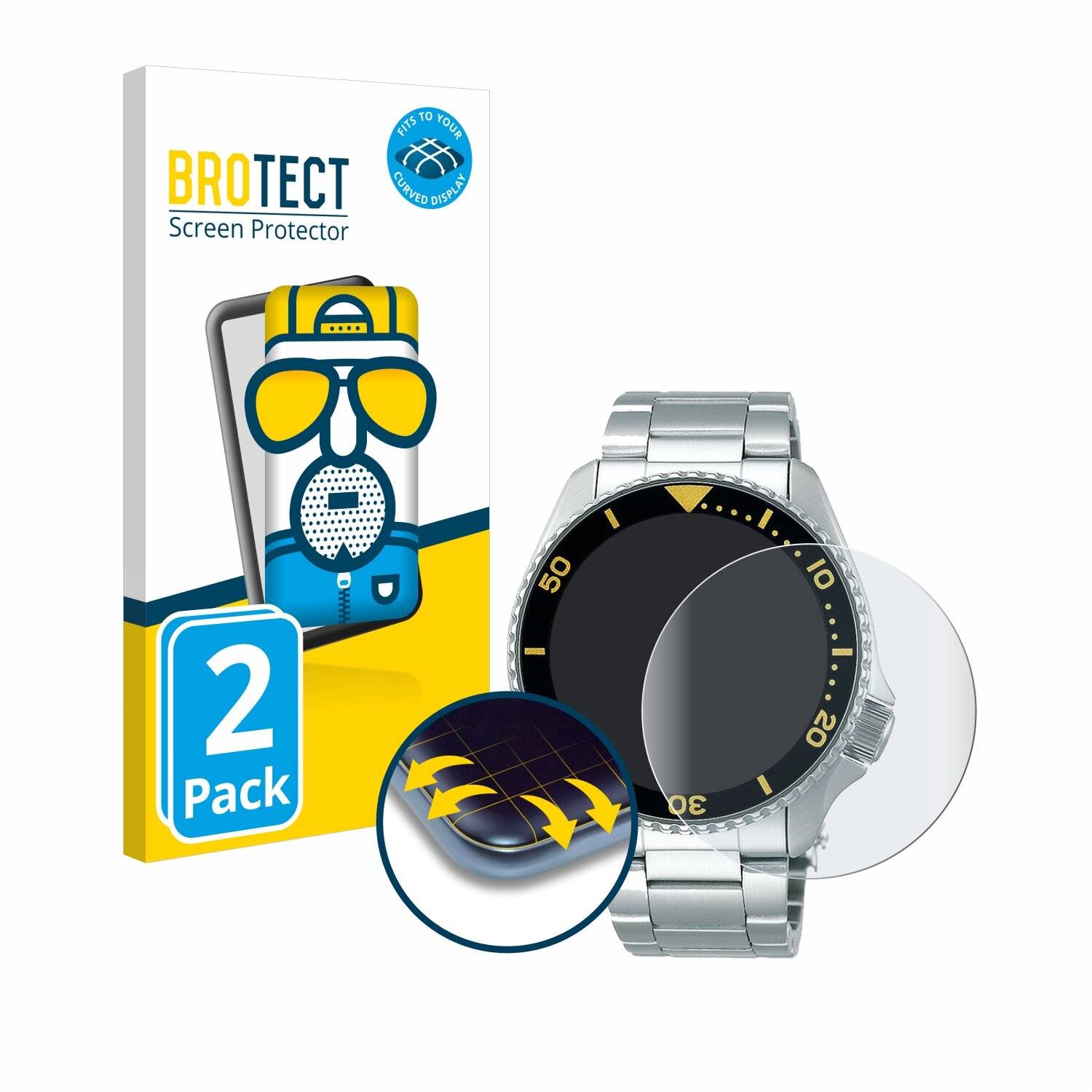 2x BROTECT Flex Matt Full-Screen Folie für Seiko 5 Sports