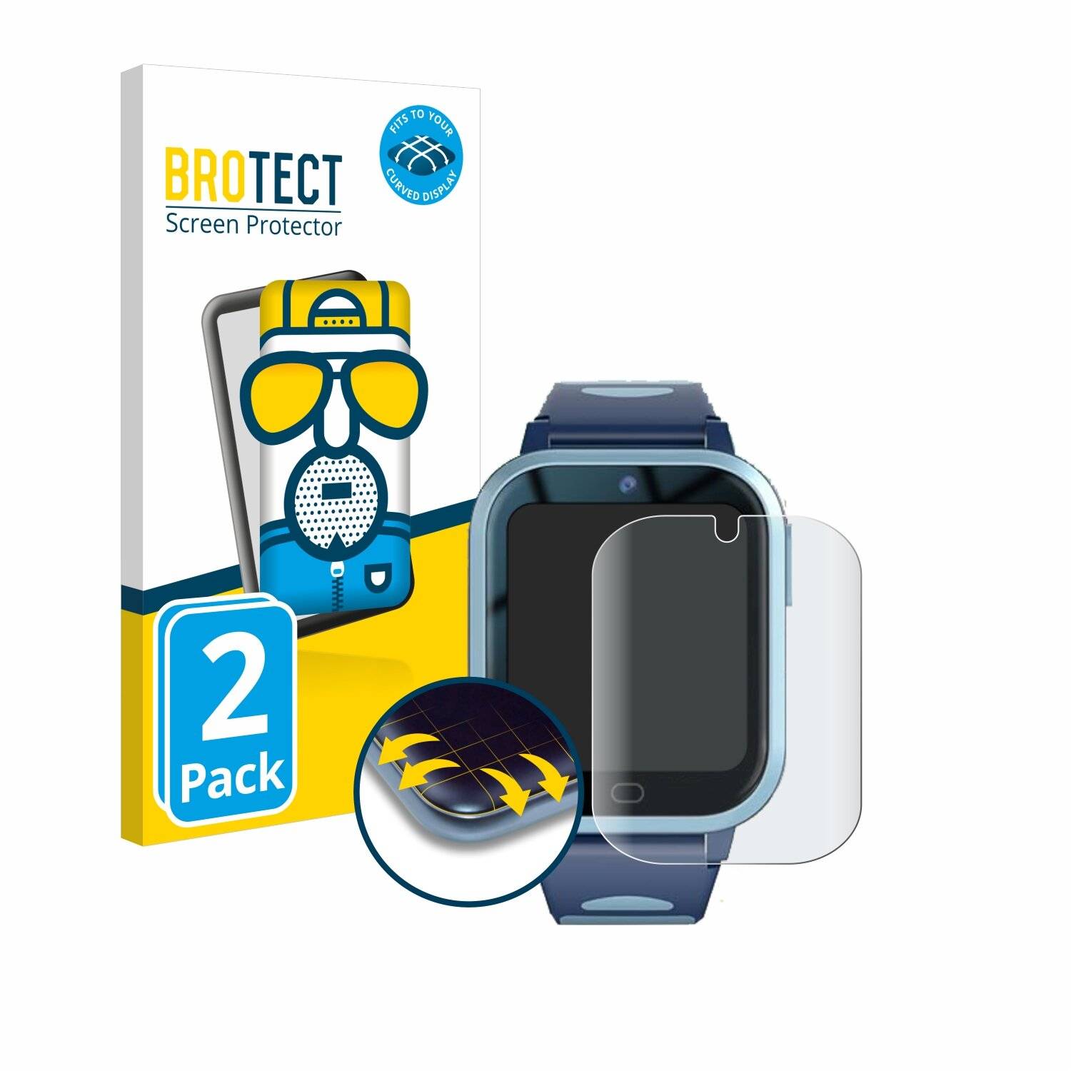 2x BROTECT Flex Matt Full-Screen Folie für Fitonme 4G Smartwatch