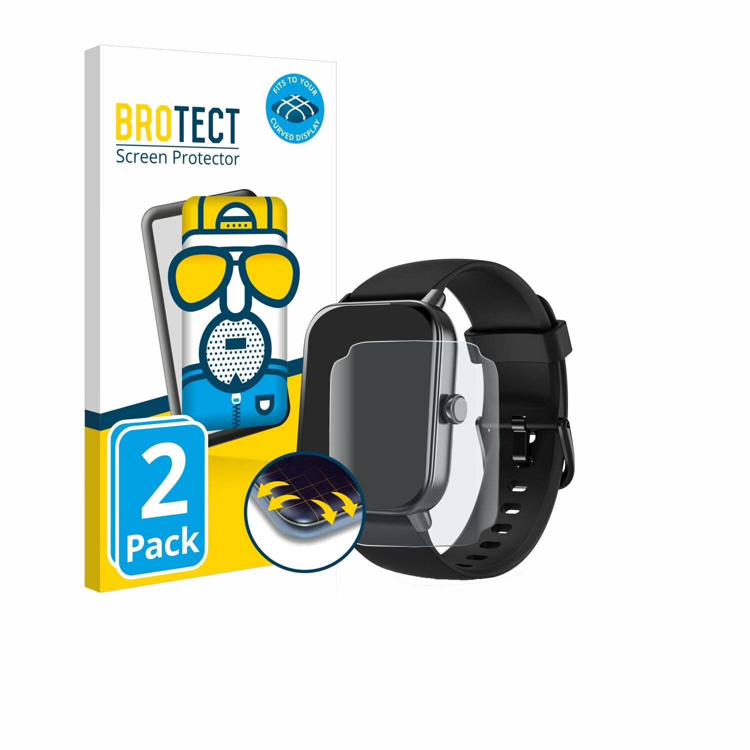 2x BROTECT Flex Matt Full-Screen Folie für Yoever IDW19