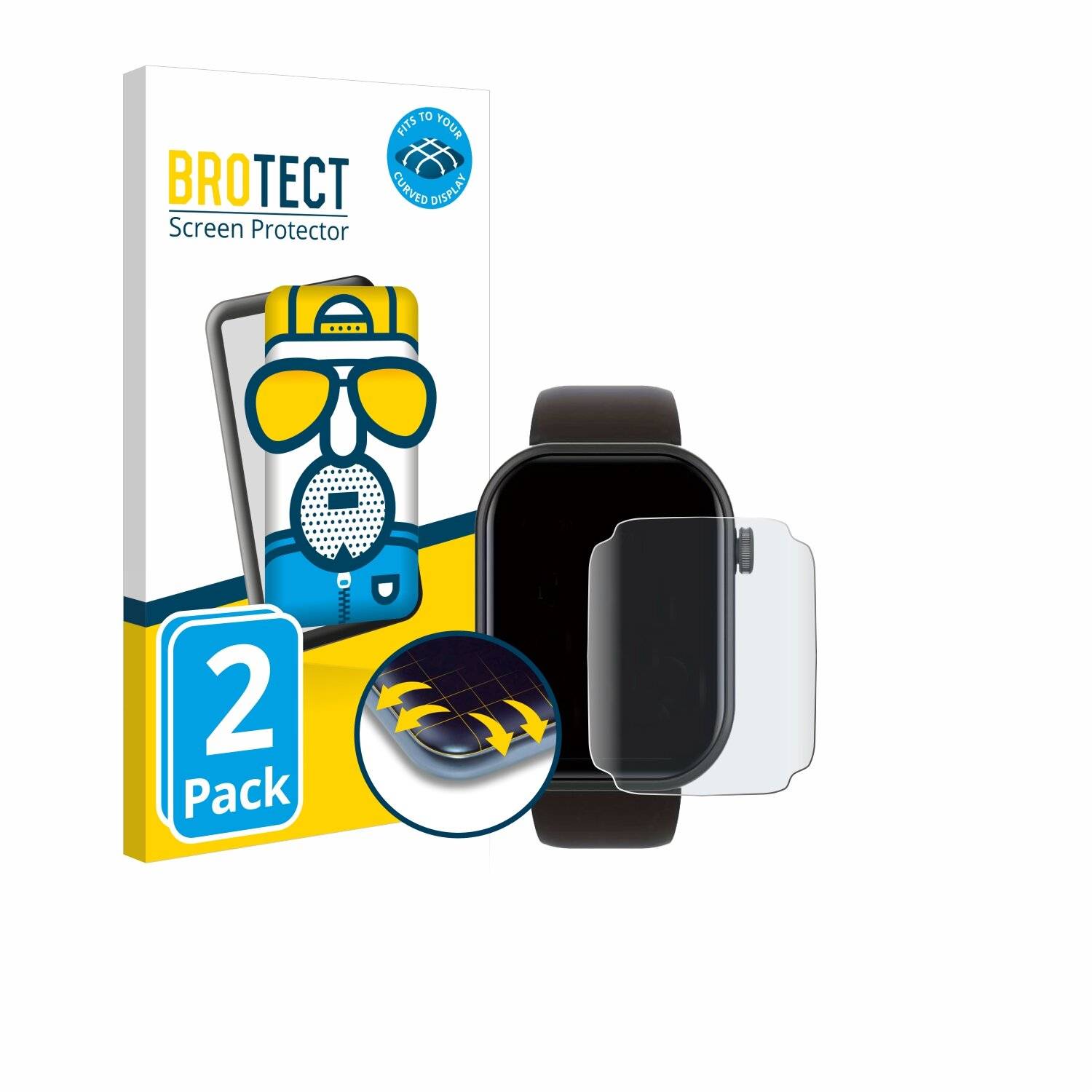 2x BROTECT Flex Matt Full-Screen Folie für Smartwatch IDW19