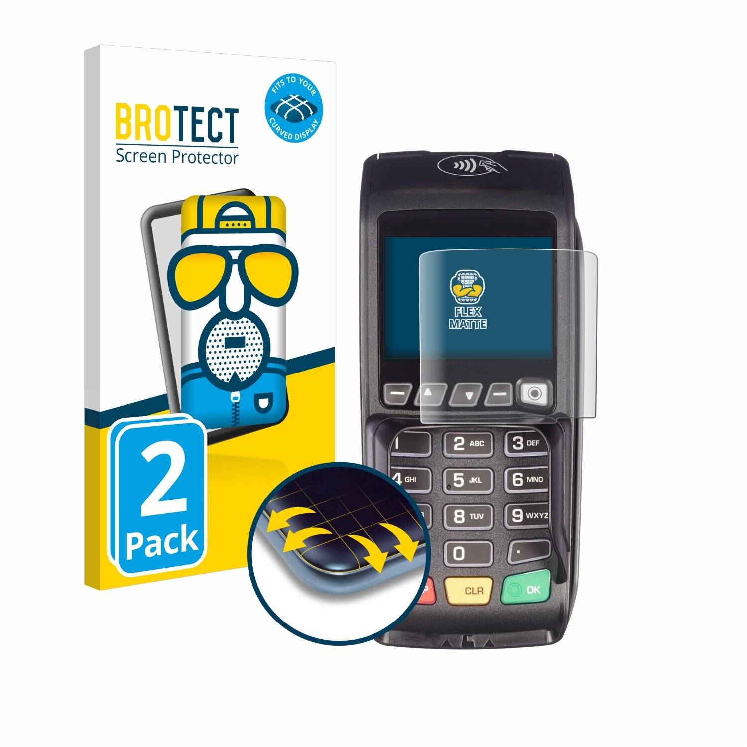 2x BROTECT Flex Matt Full-Screen Folie für ingenico