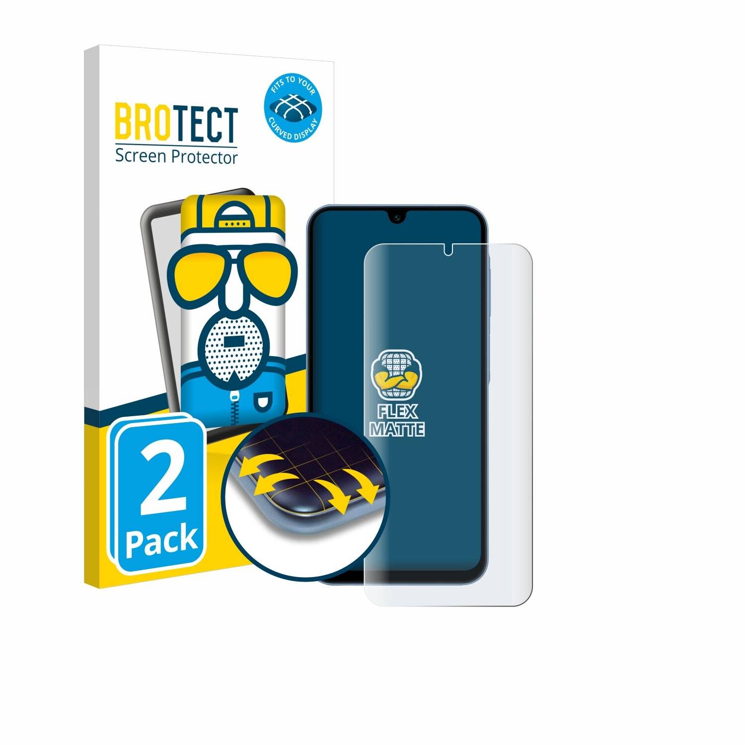2x BROTECT Flex Matt Full-Screen Folie für Samsung Galaxy