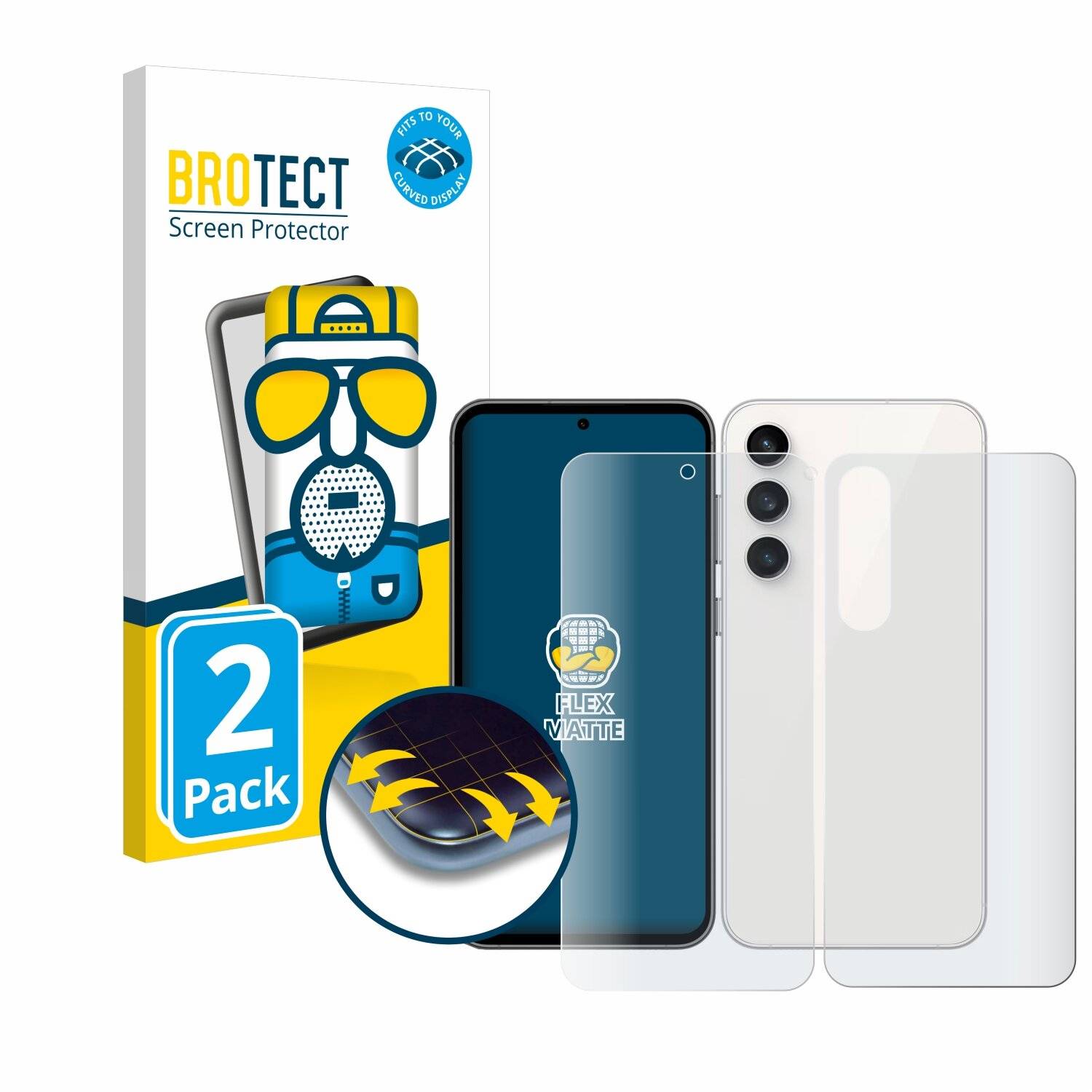 2x BROTECT Flex Matt Full-Screen Folie für Samsung Galaxy S23 FE